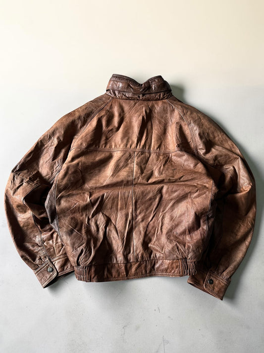 Hunting Boxy Brown Leather Jacket - L