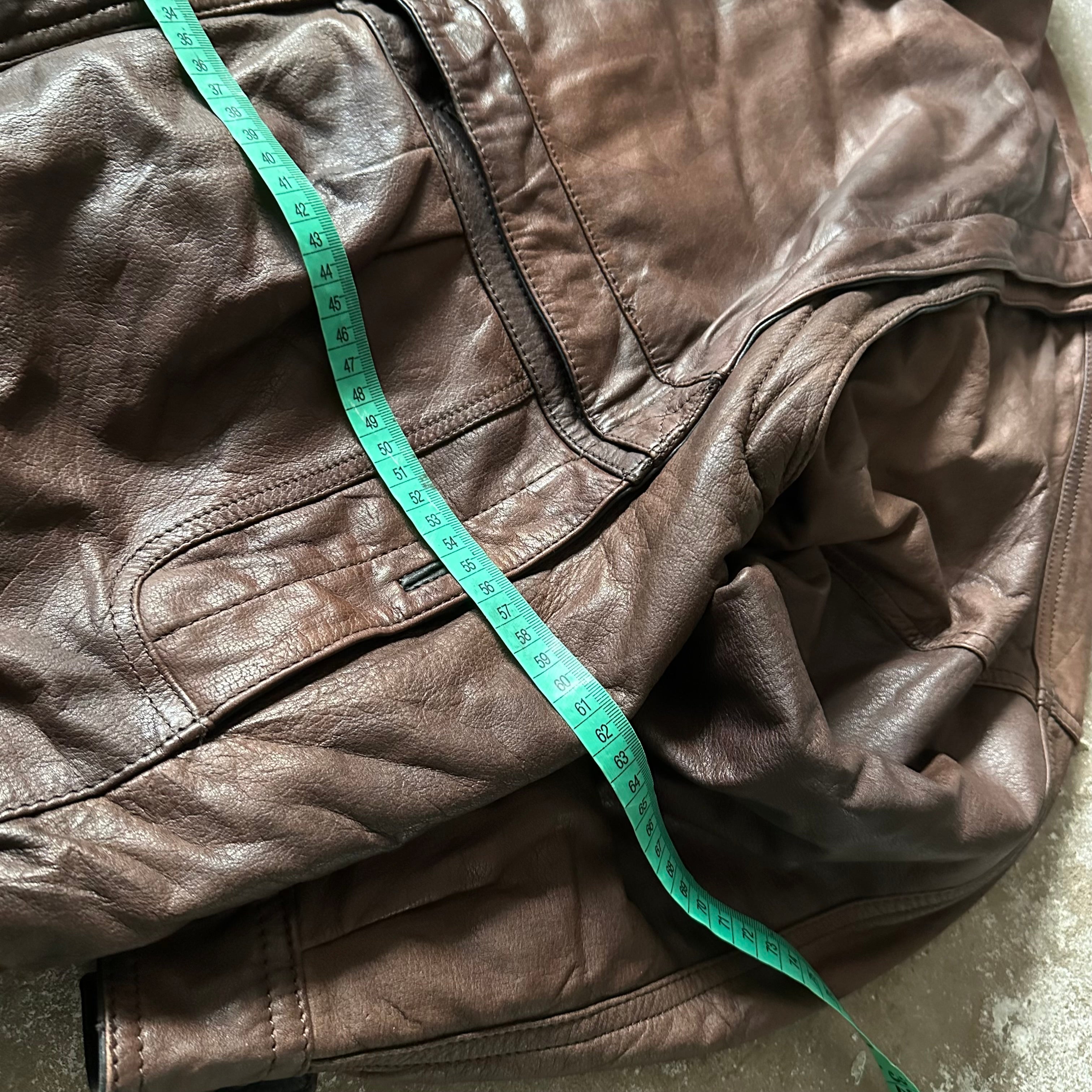 Vintage Brown Leather Jacket - XL