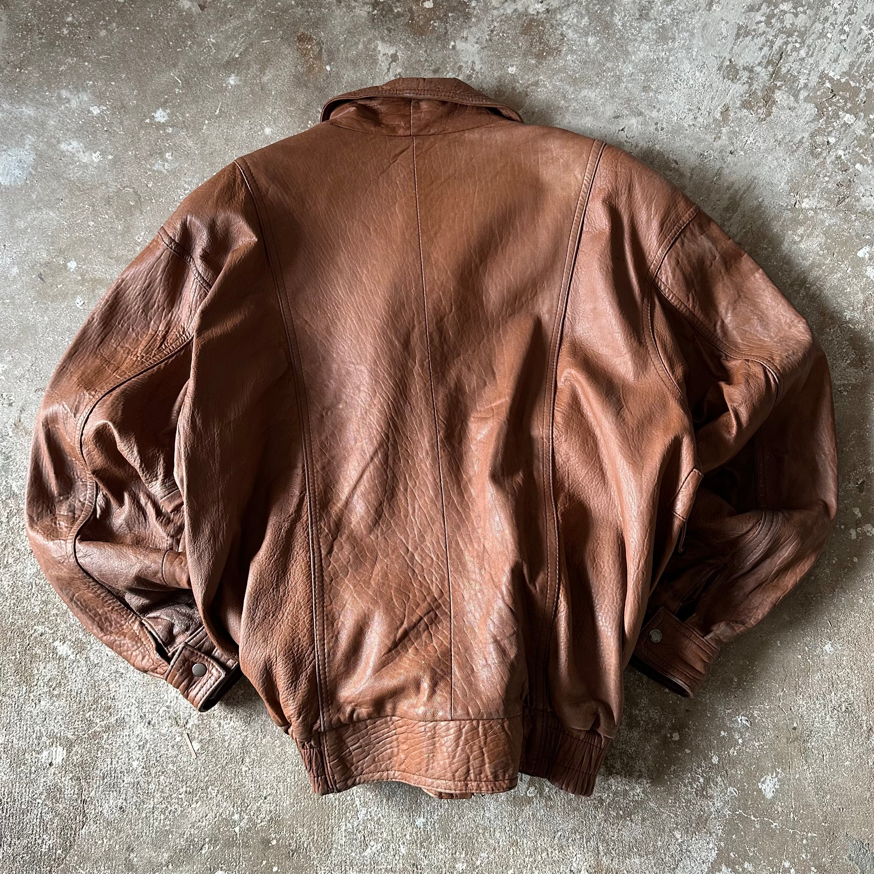 Vintage Brown Leather Jacket - L