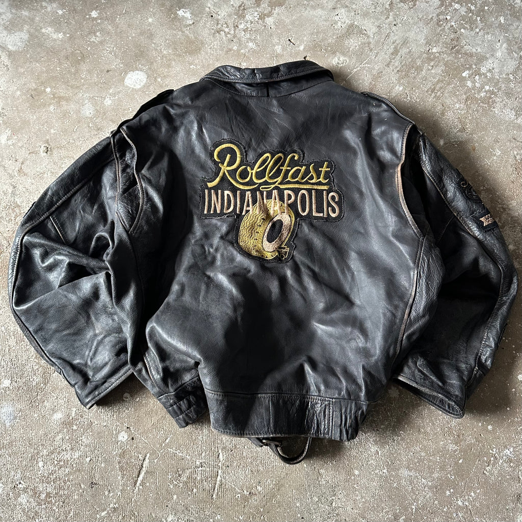 Vintage Rollfast Indianapolis Leather Racing Jacket - M