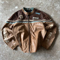Vintage Brown Racing Suede Leather Jacket - XL