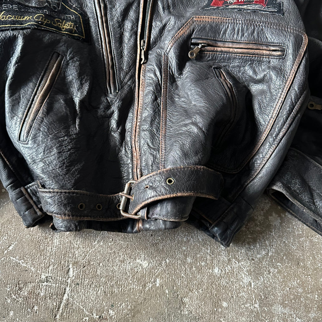 Vintage Rollfast Indianapolis Leather Racing Jacket - M