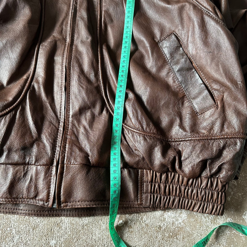 Vintage Brown Echt Leder Leather Jacket - XL