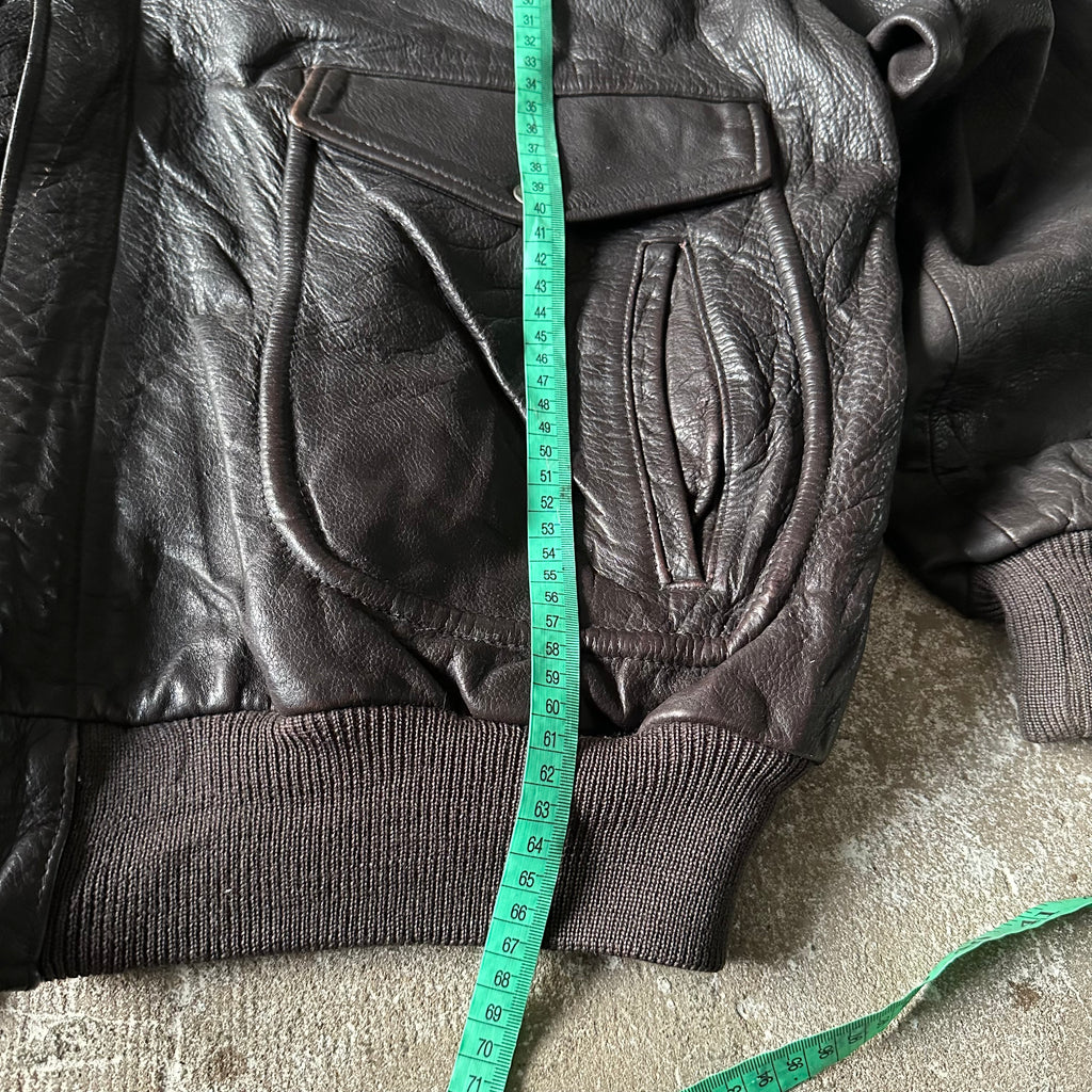 Vintage Brown Heavy Leather Jacket - XL