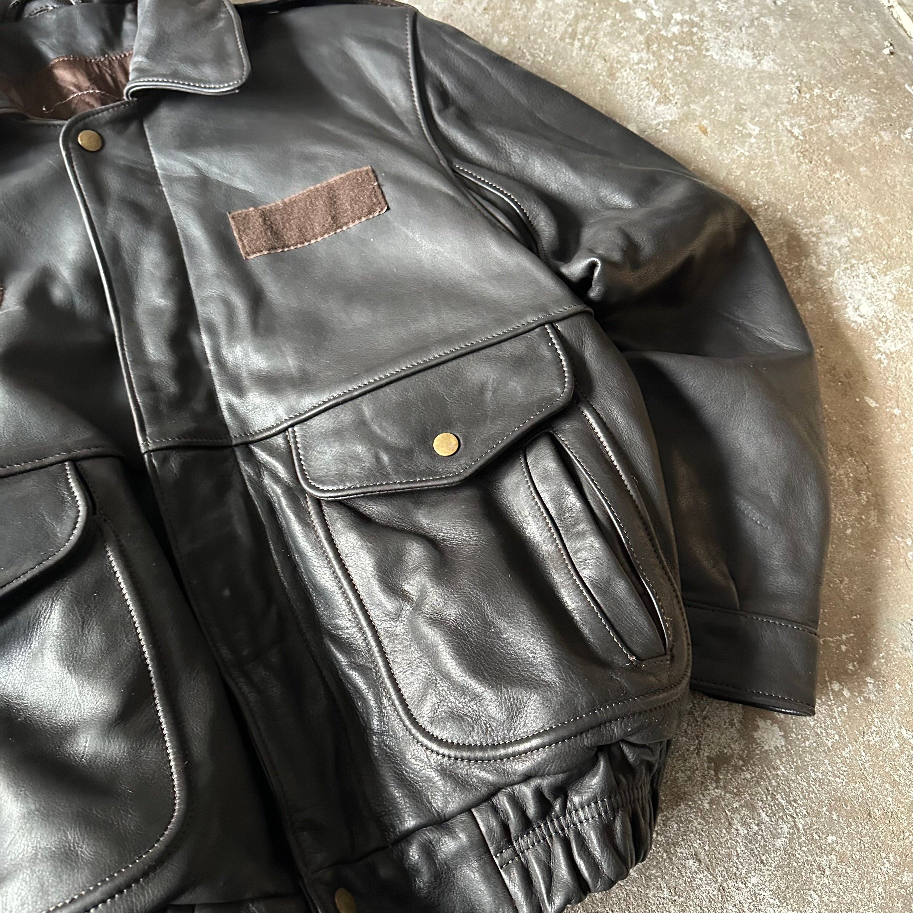 Bomber Heavy Leather Jacket - XL
