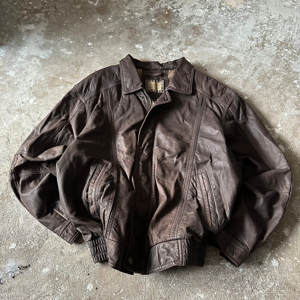 Vintage Italo Brown Leather Jacket - XL