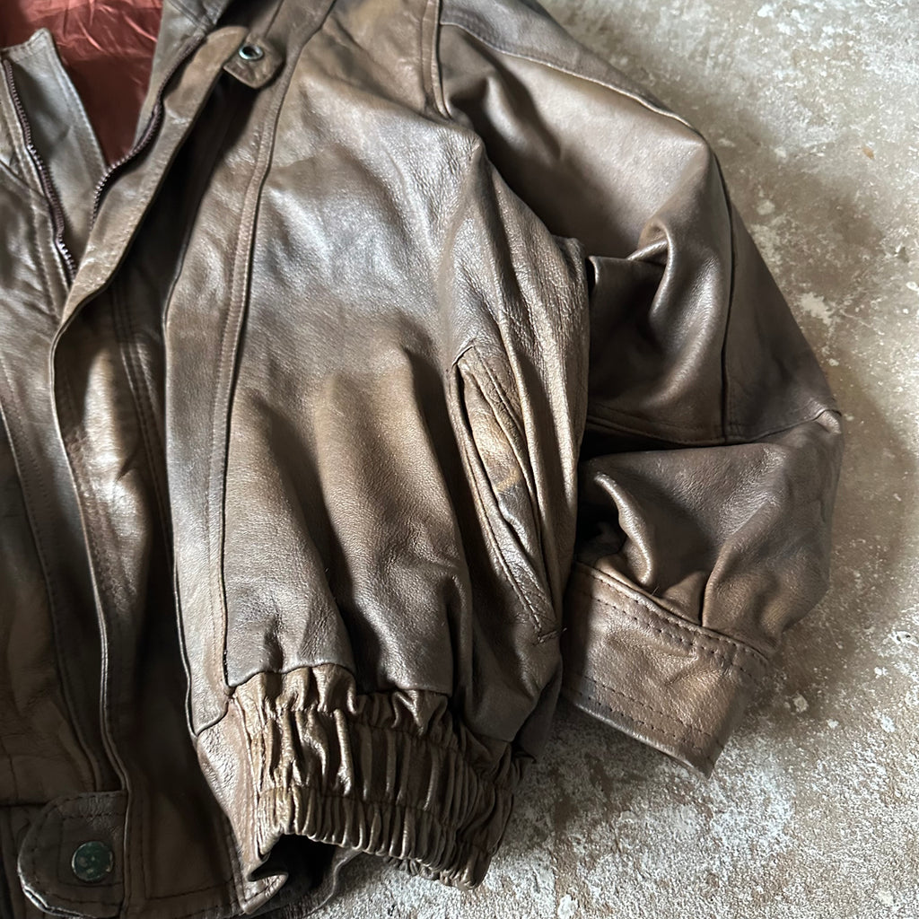 Bomber Leather Jacket - XL