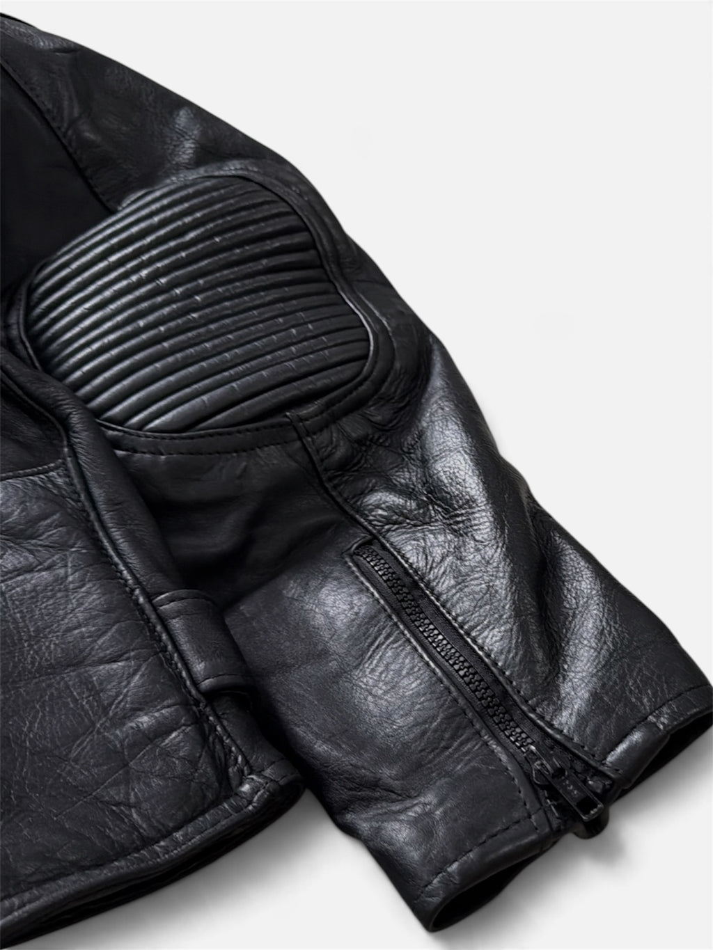 Vintage Padded Leather Motorcycle Jacket- Men’s XL