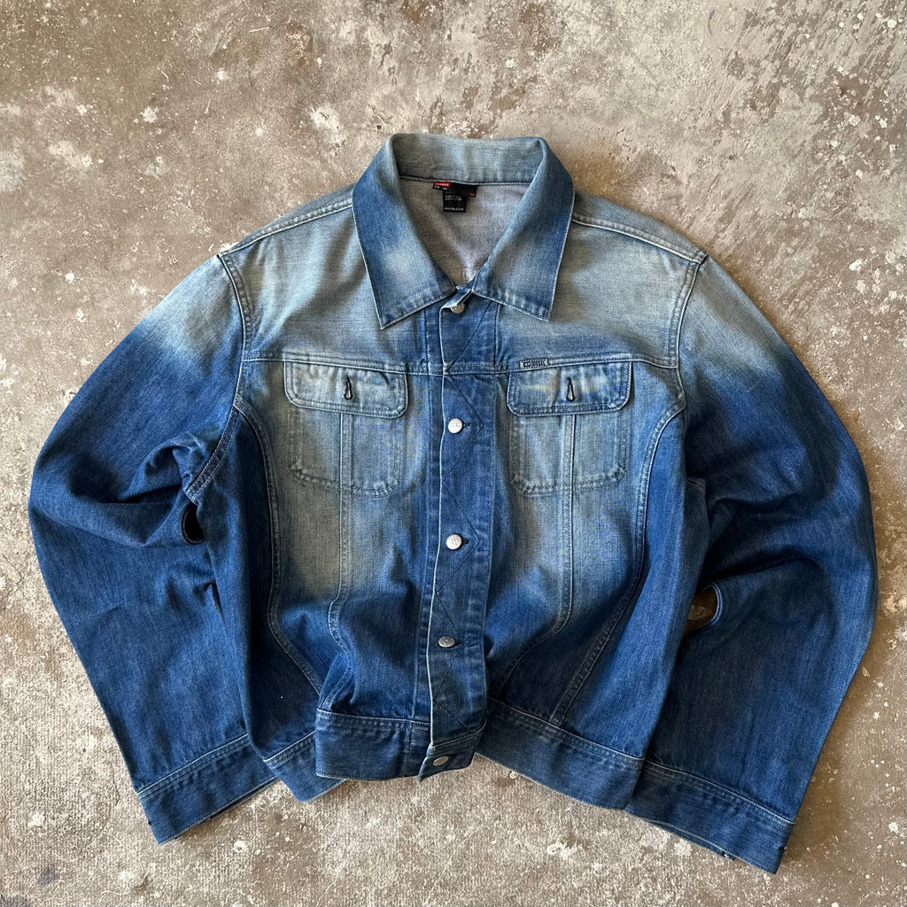 Vintage Diesel Washed Y2K Denim Jacket - 2XL