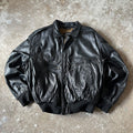 Black Classic Leather Jacket - L