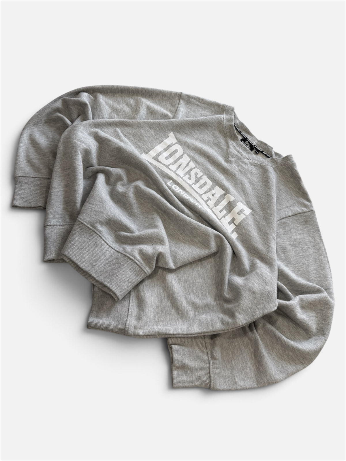 Lonsdale London Sweatshirt Grey Crewneck Big Logo Oversized- XL