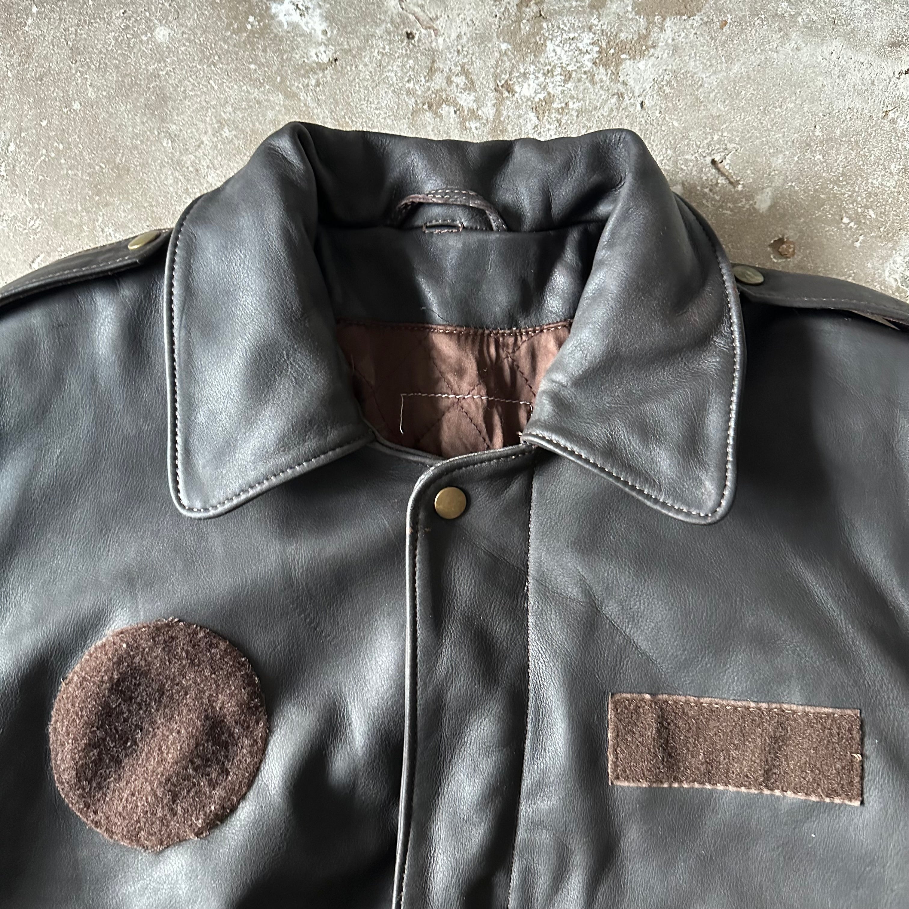 Bomber Heavy Leather Jacket - XL