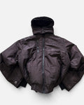 Lee Cooper Brown Hooded Puffer Bomber Jacket Faux Fur Flannel Lined- 2XL