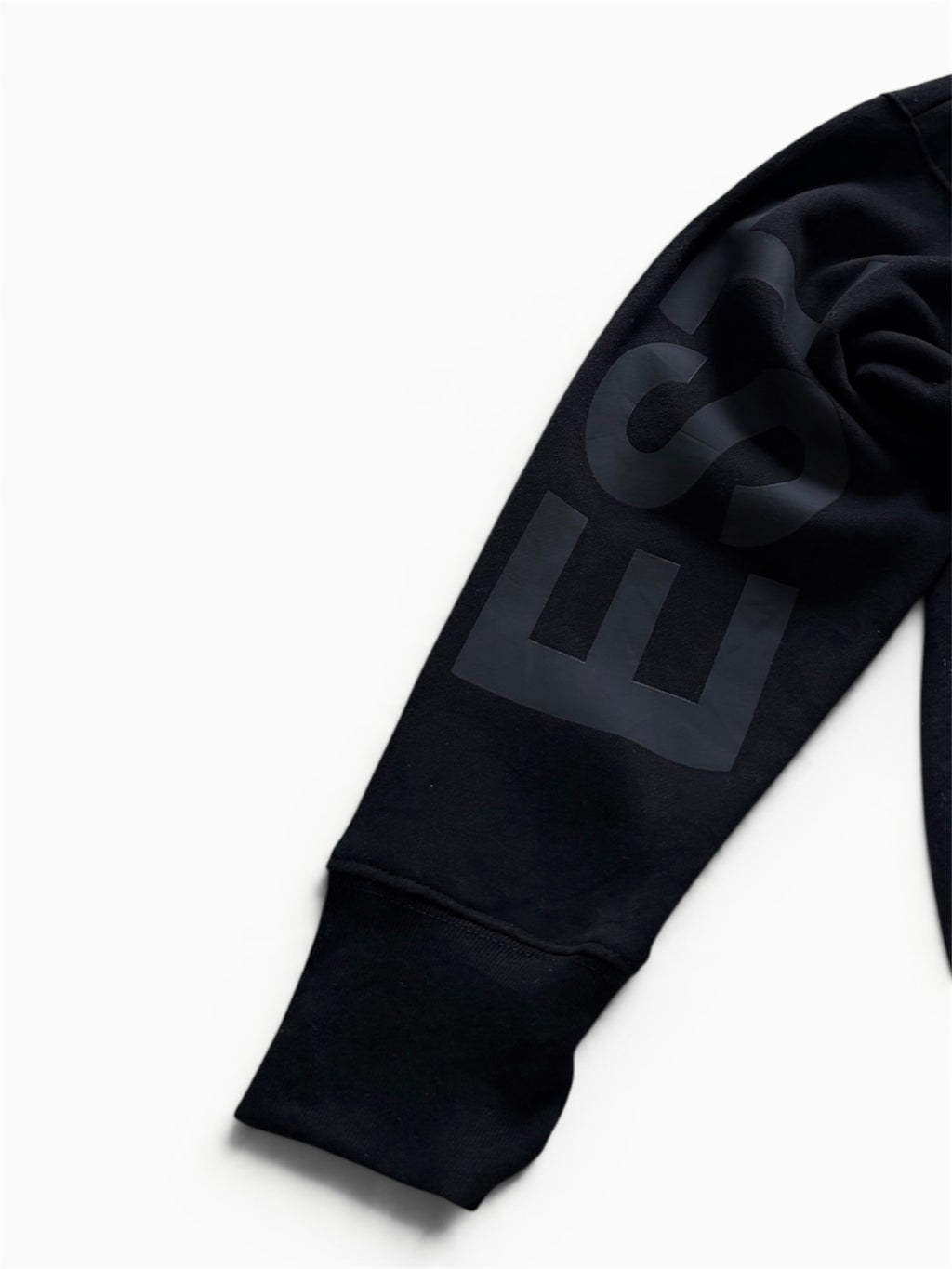 Gap Oversized Tonal Logo Hoodie Black 1969 EST Sleeve Spellout Fleece Pullover- M
