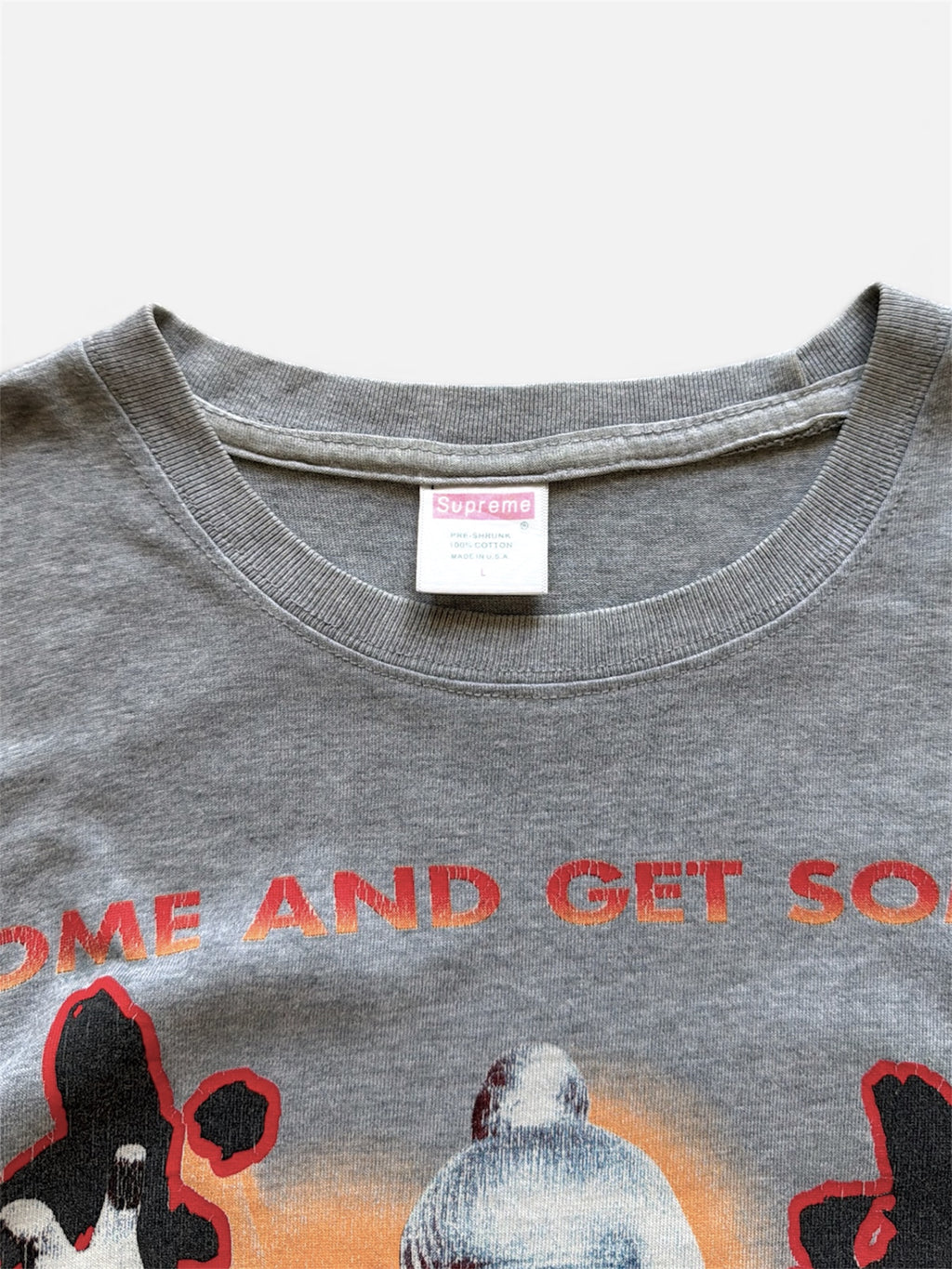 Supreme "Come and Get Some!" Kung-Fu Graphic Tee - Grey - Size L