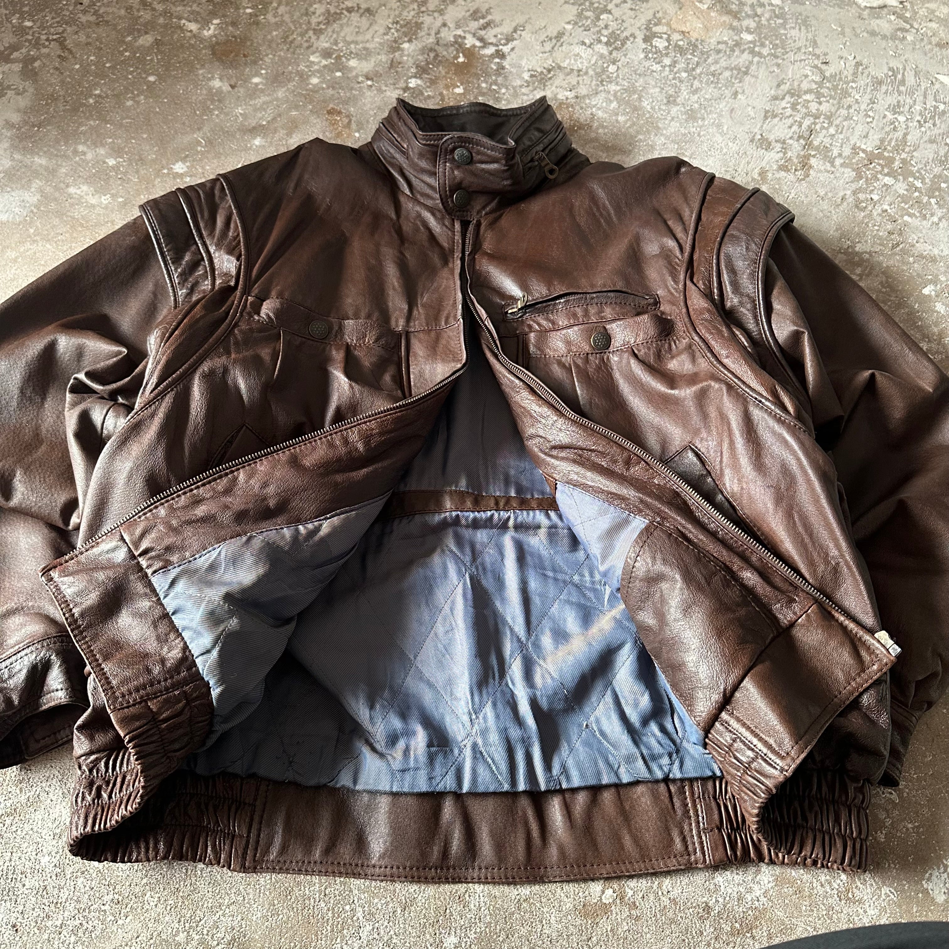 Vintage Brown Echt Leder Leather Jacket - XL