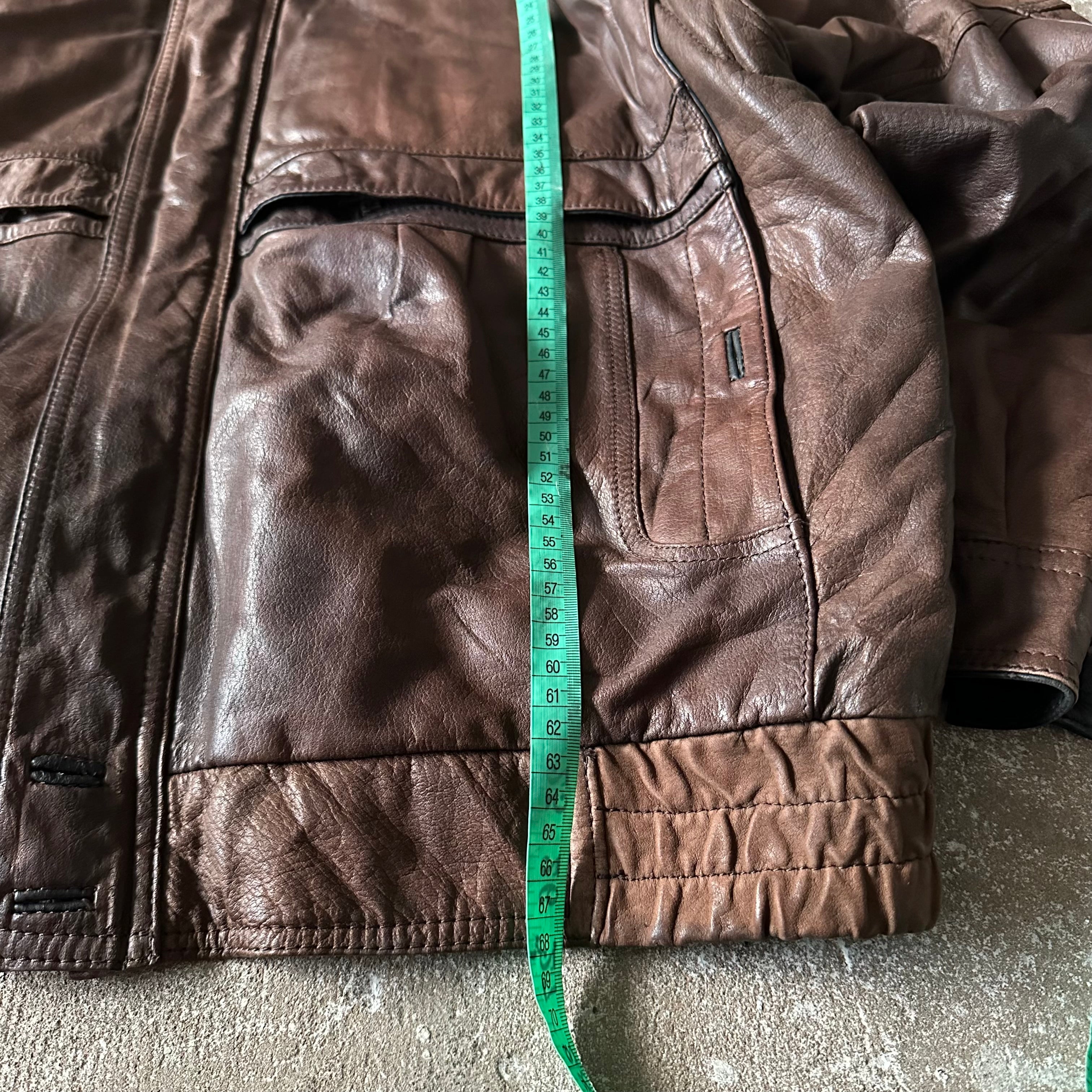 Vintage Brown Leather Jacket - XL