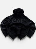 Gap Oversized Tonal Logo Hoodie Black 1969 EST Sleeve Spellout Fleece Pullover- M