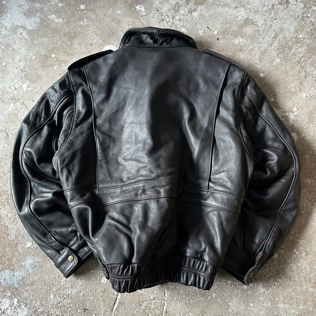 Bomber Heavy Leather Jacket - XL