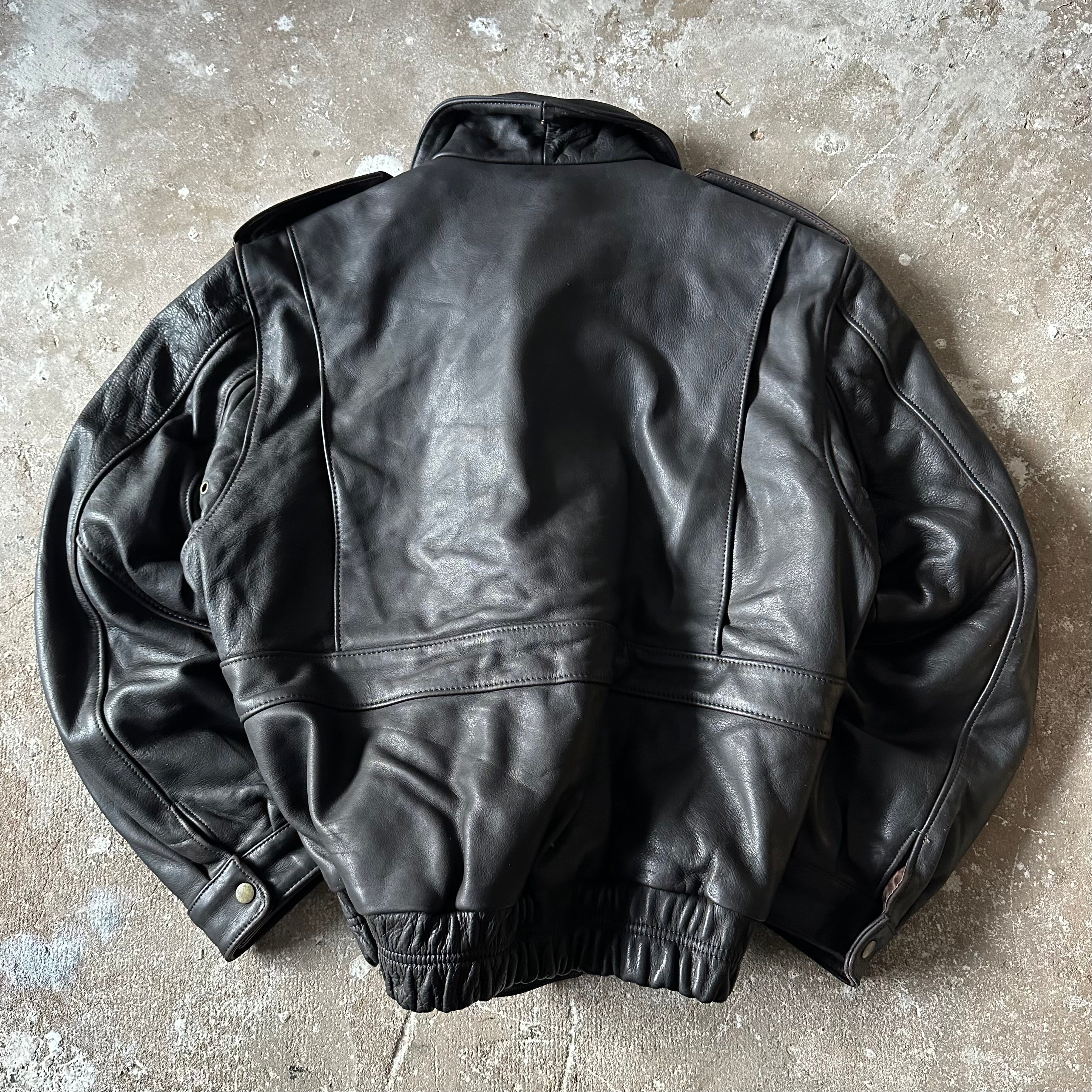 Bomber Heavy Leather Jacket - XL