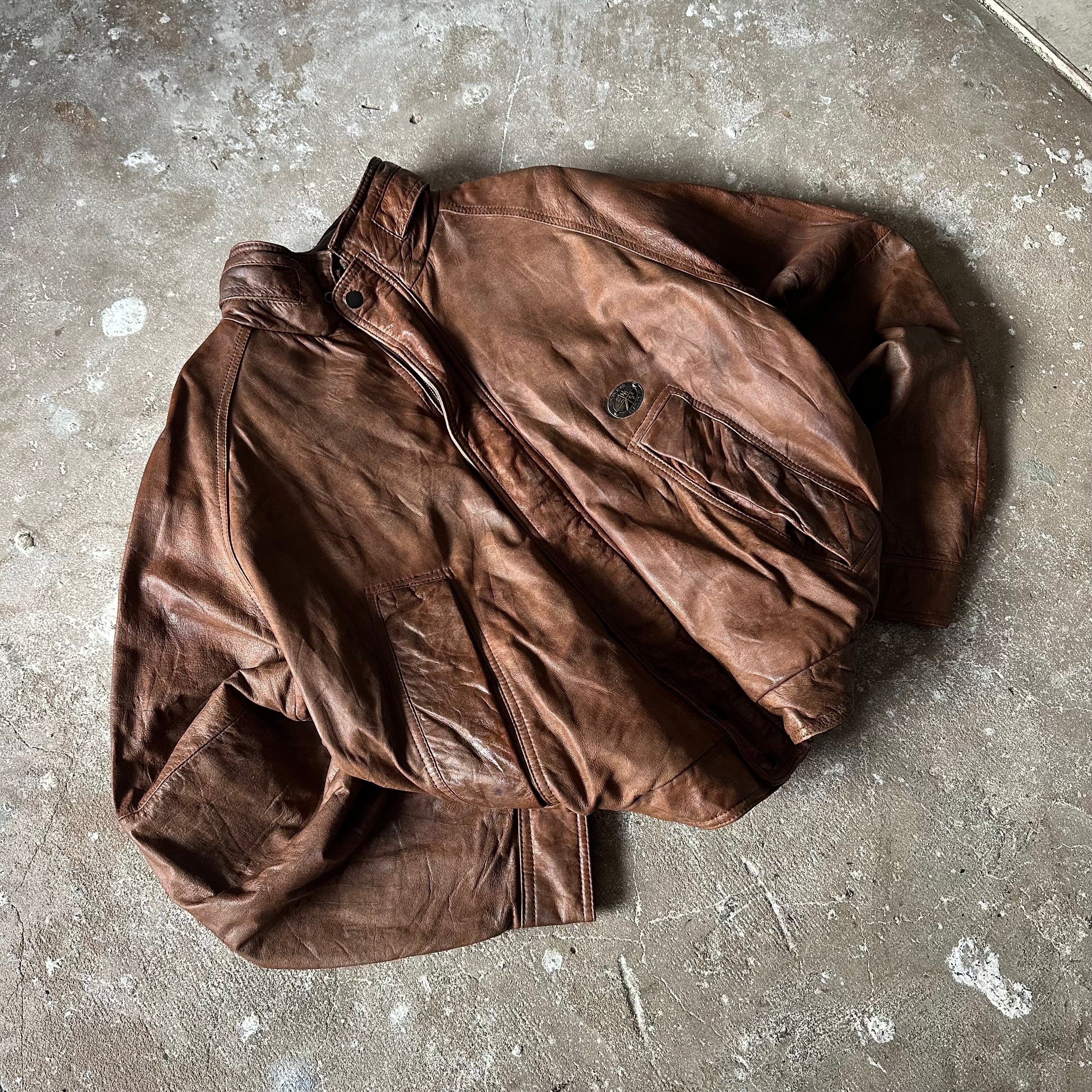 Hunting Boxy Brown Leather Jacket - L