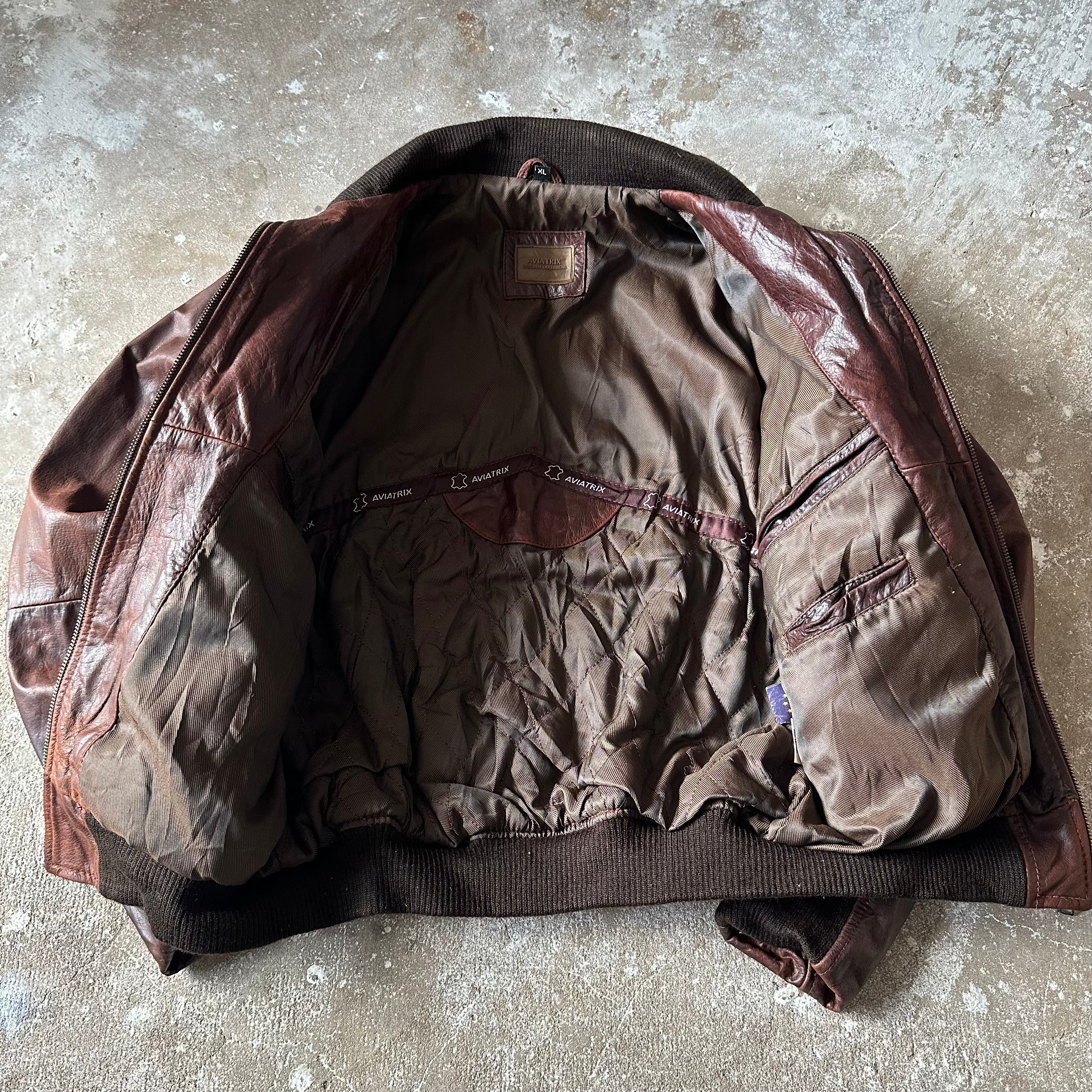 Aviatrix Brown Leather Jacket - XL