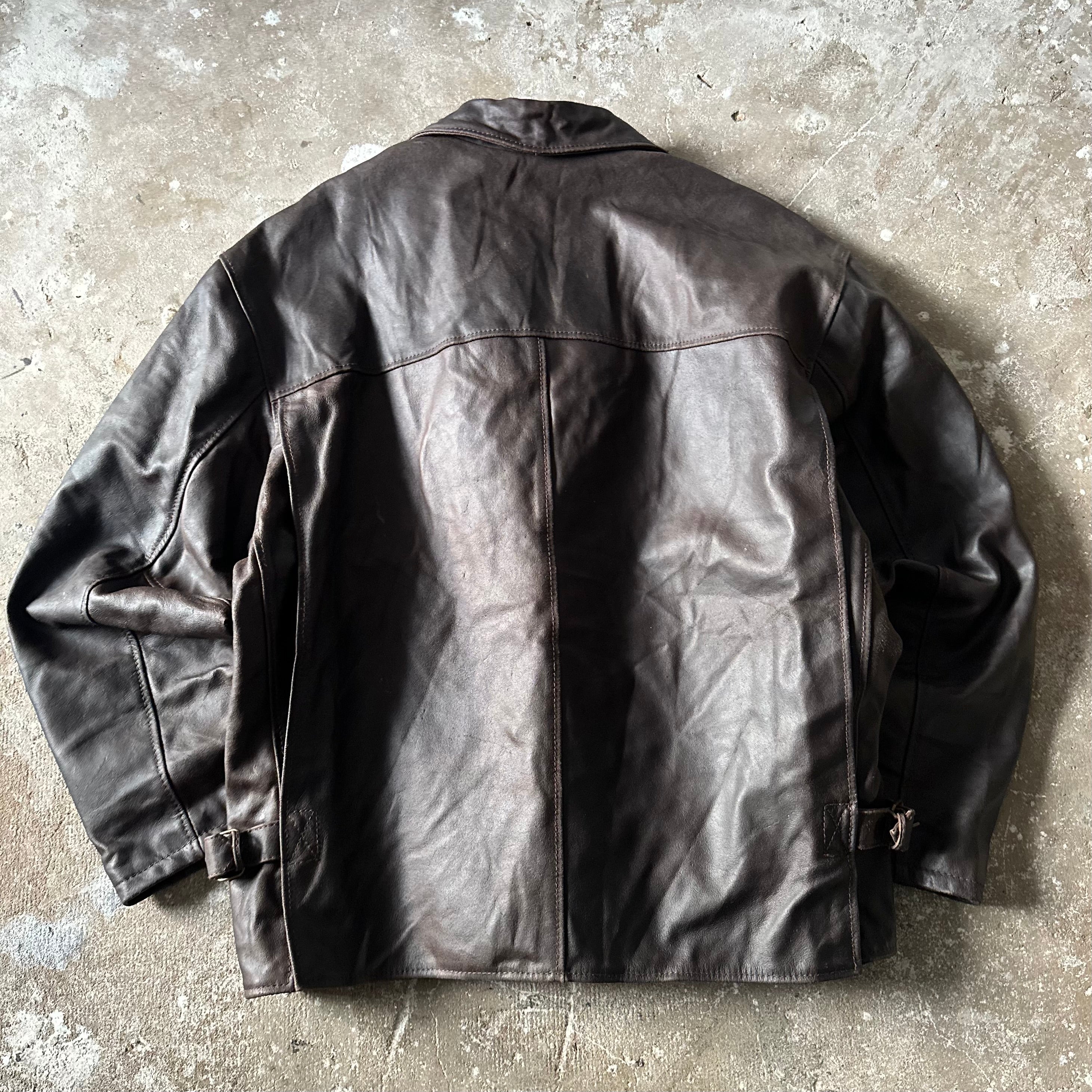 Brown Suede Leather Bomber Jacket - XL