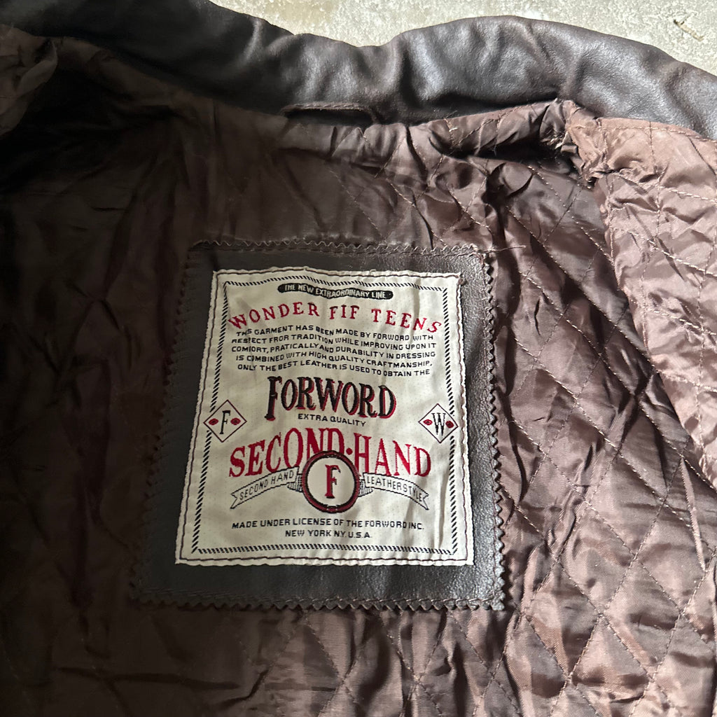 Brown Suede Leather Bomber Jacket - XL