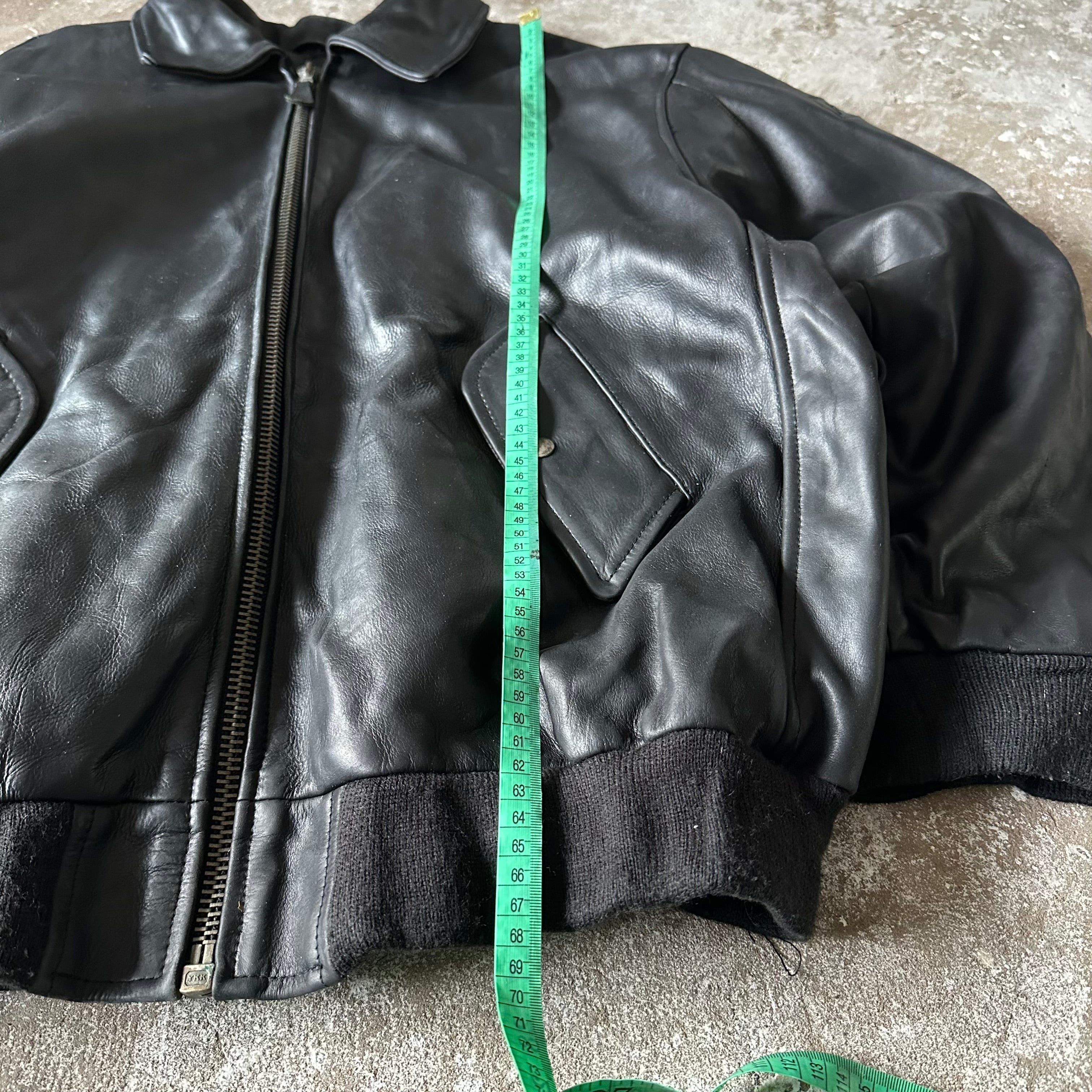 Aviatrix Black Leather Jacket - 2XL