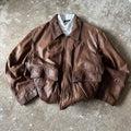 VTG Hugo Boss Flight Leather Jacket - XL
