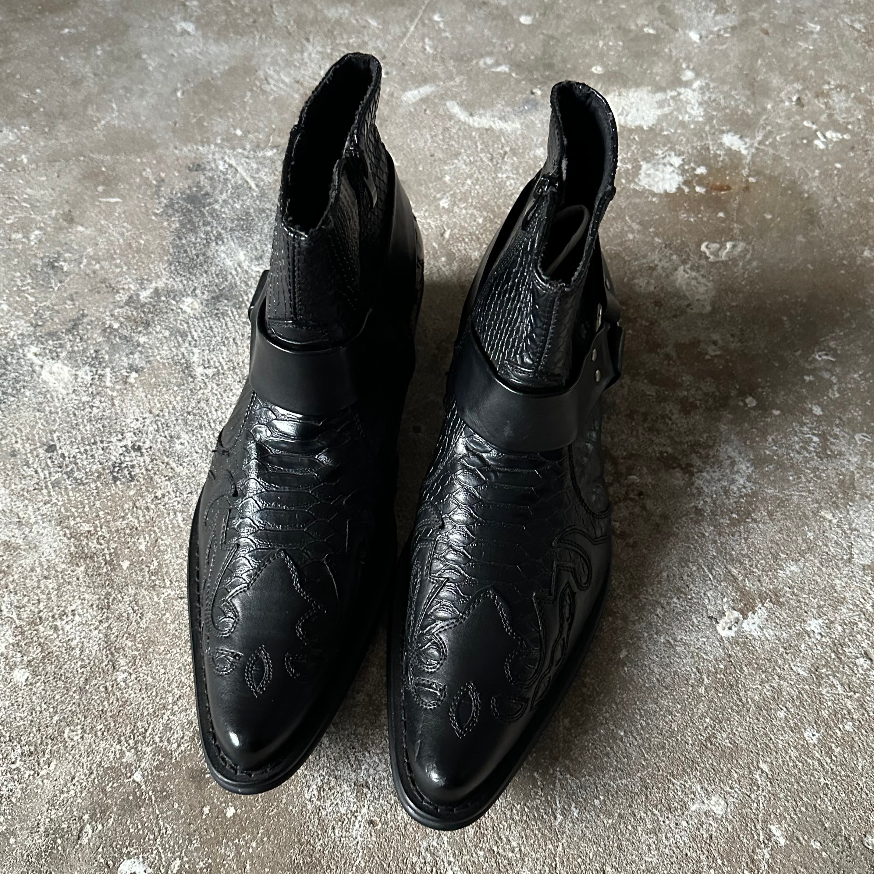 Cowboy Ankle Black Boots - 45