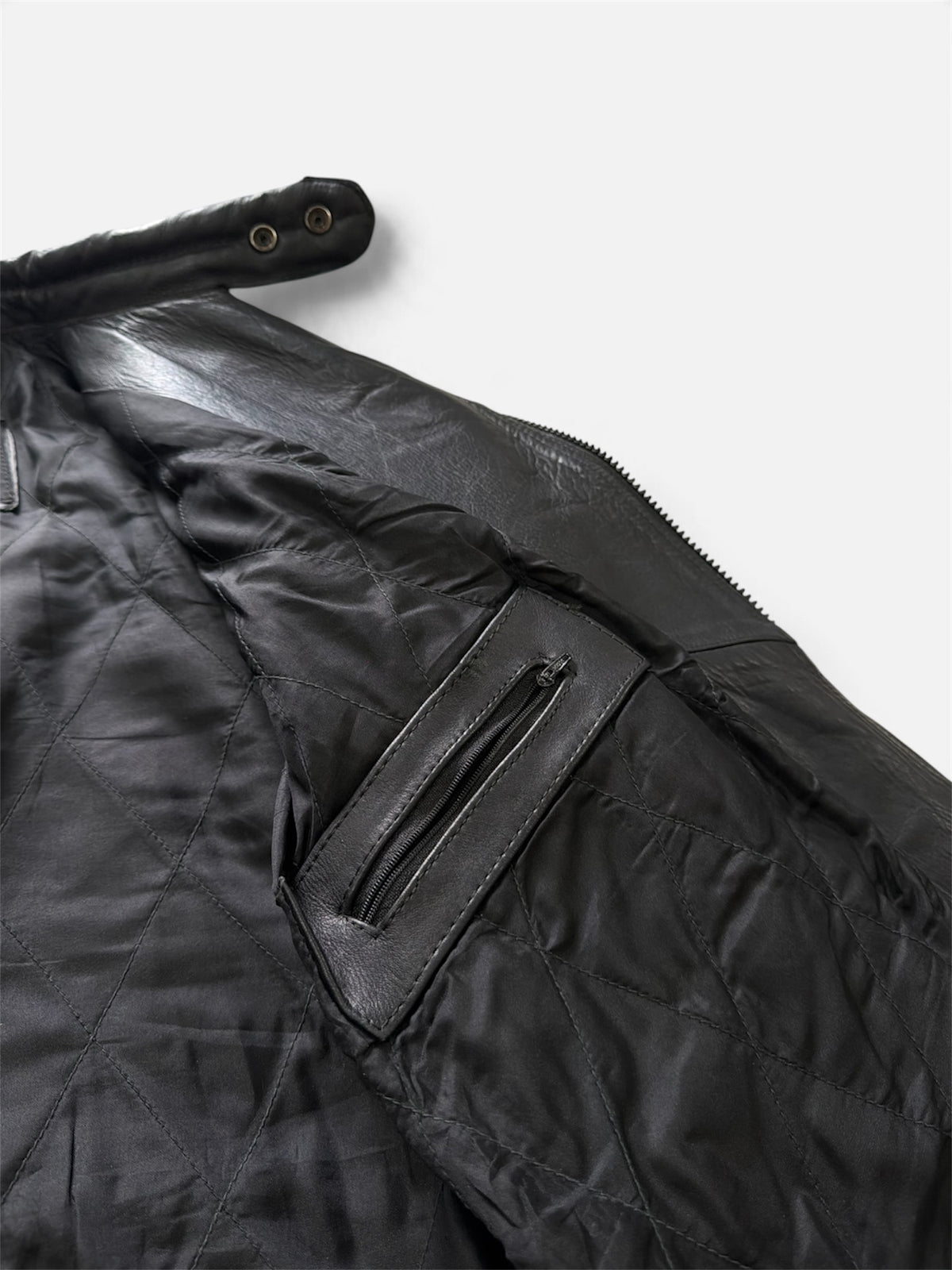 Vintage Padded Leather Motorcycle Jacket- Men’s XL