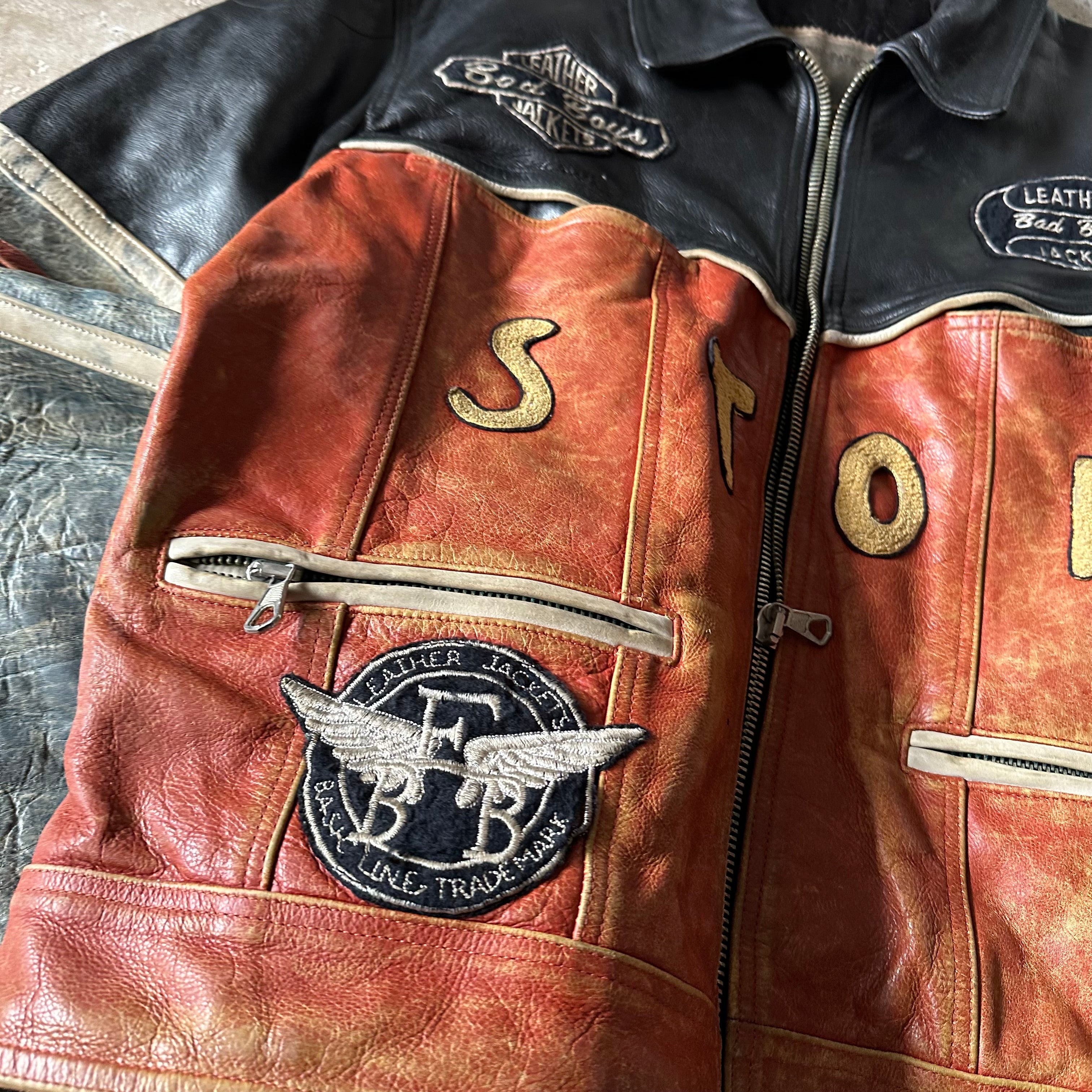 Vintage leather biker jacket - L