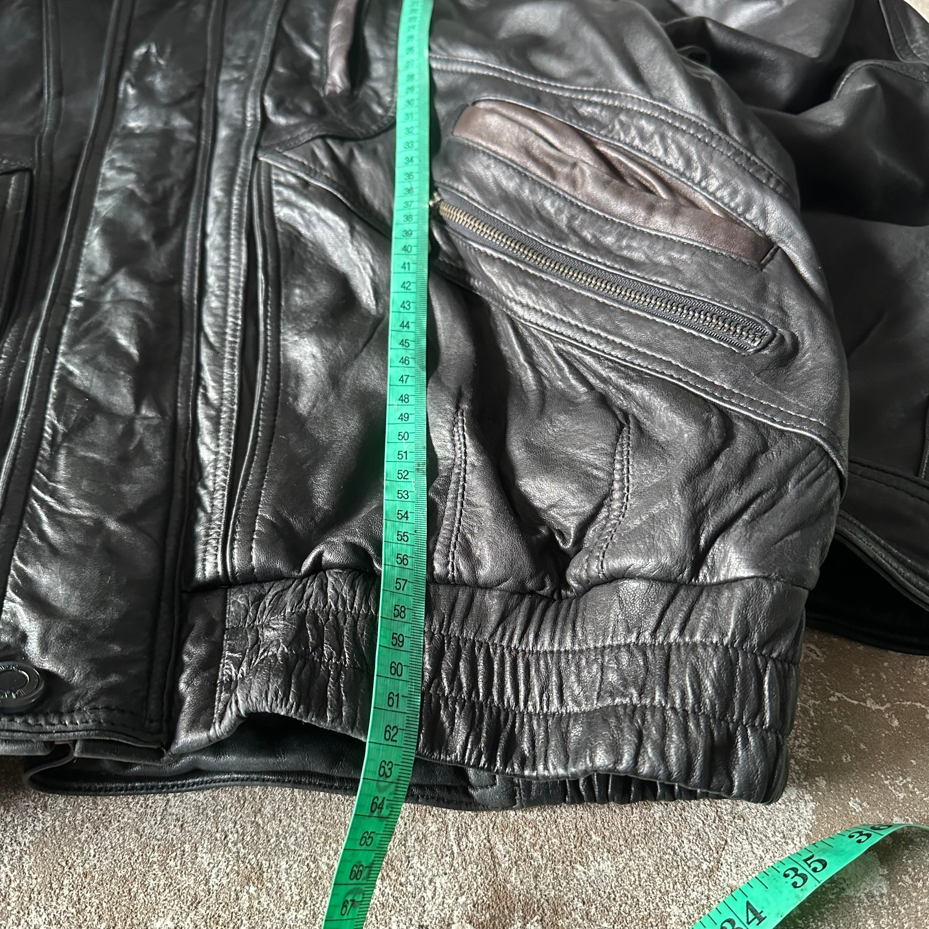 Vintage Italian Black Leather Jacket - XL