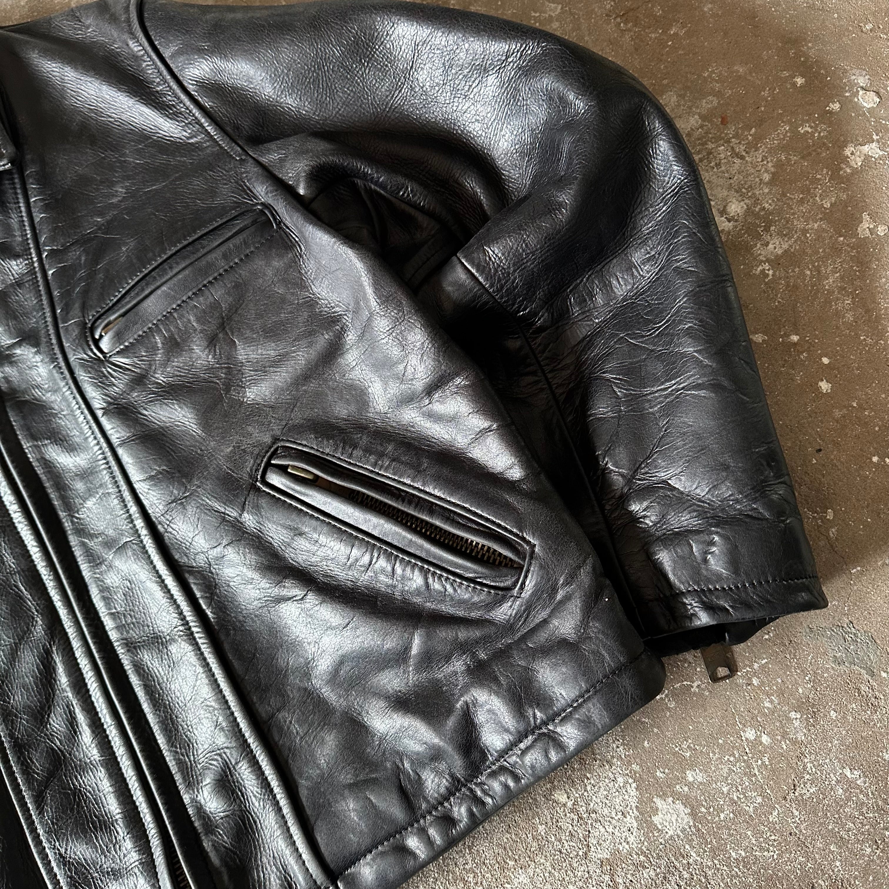 Vintage Stewart Heavyweight Biker Leather Jacket - L
