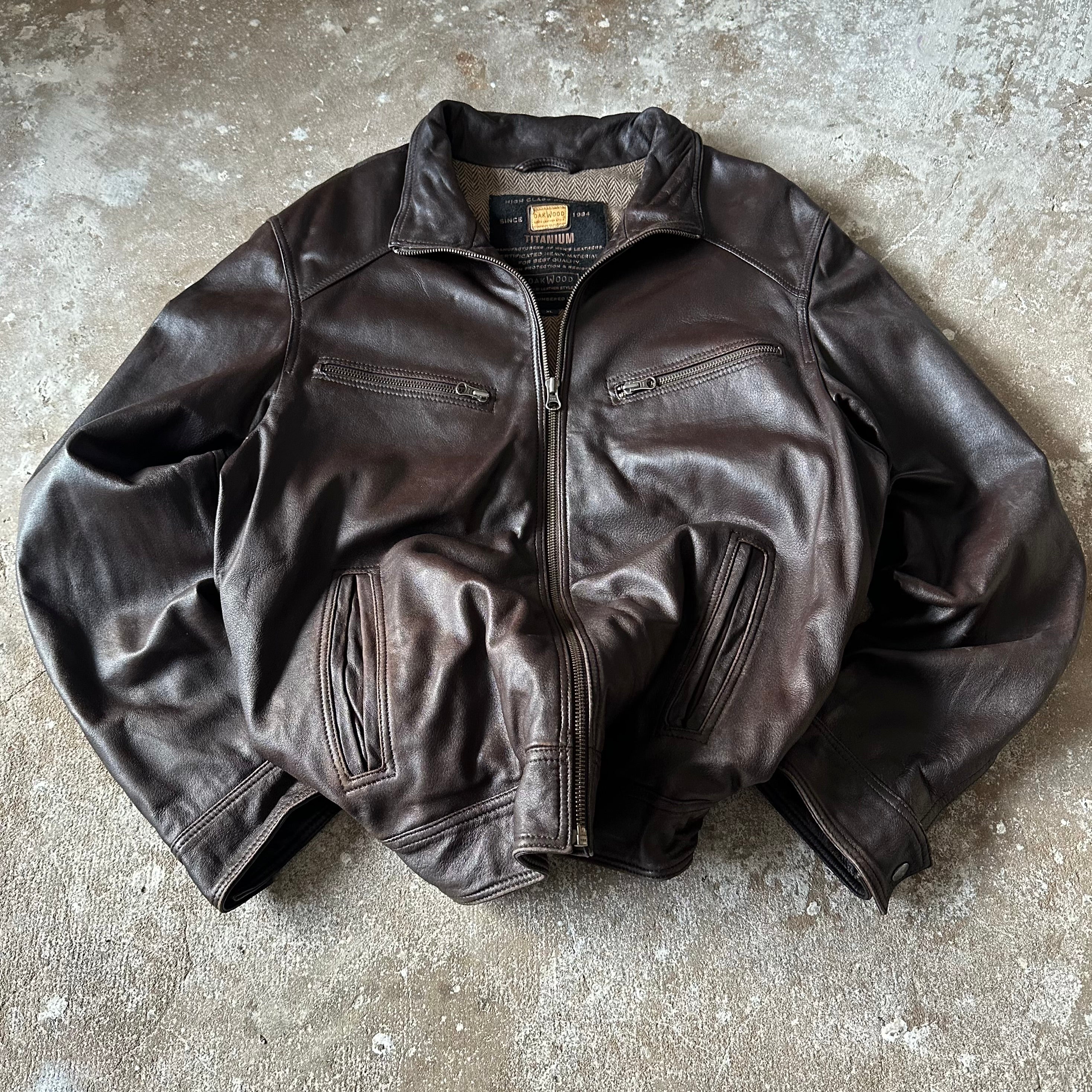 Oakwood Brown Leather Jacket - XL