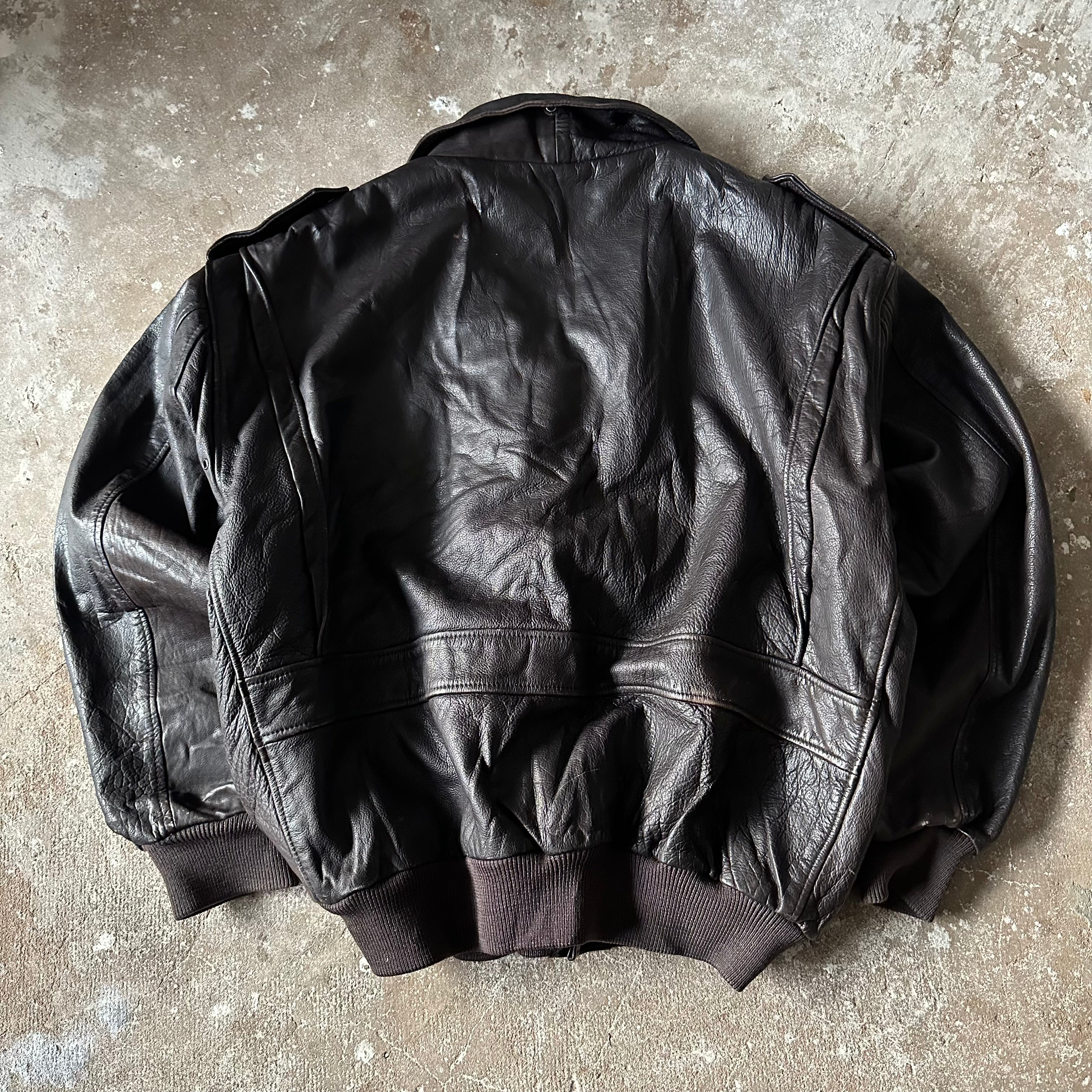 Vintage Brown Heavy Leather Jacket - XL