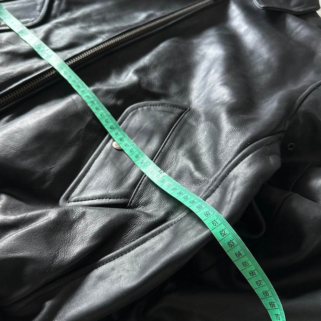 Aviatrix Black Leather Jacket - 2XL