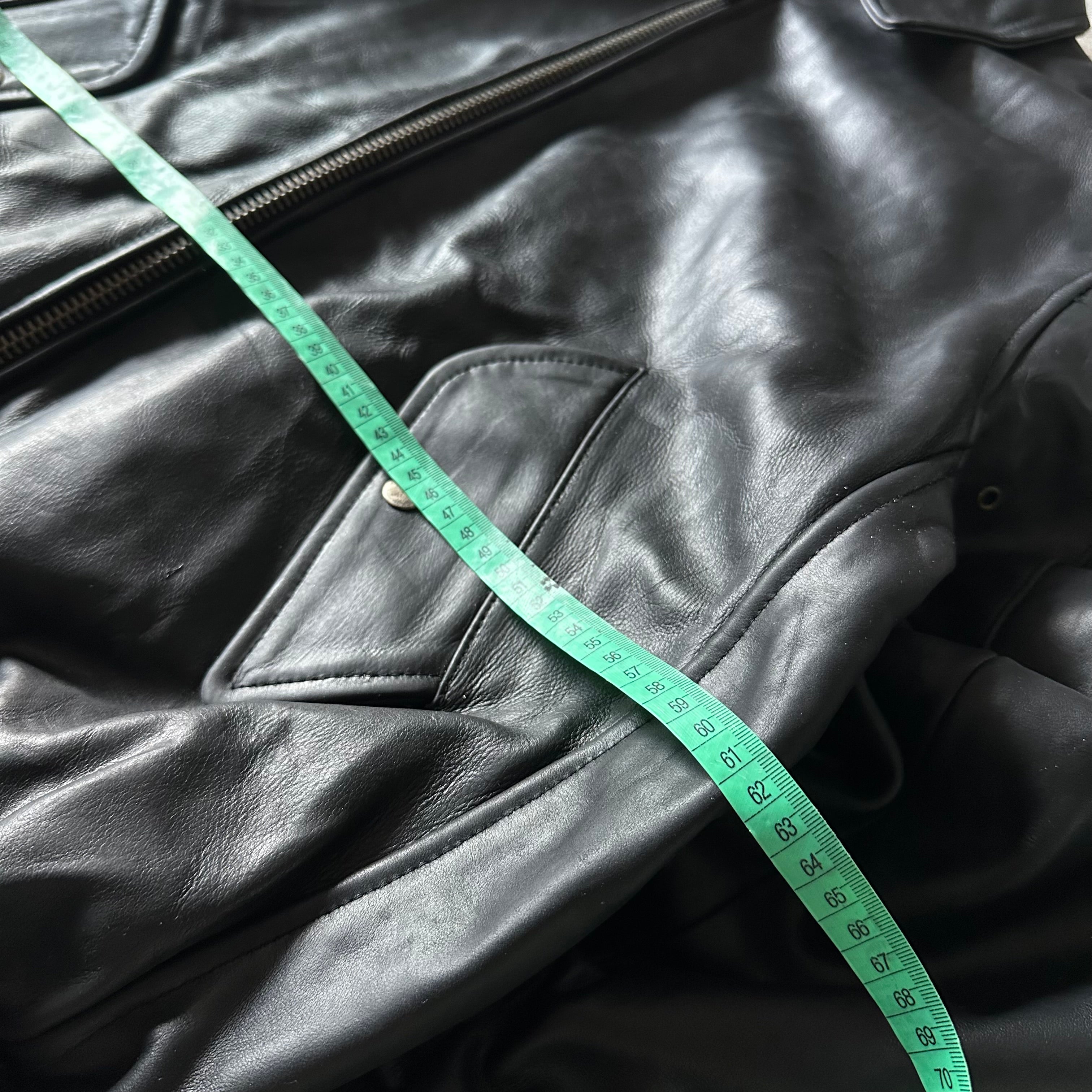 Aviatrix Black Leather Jacket - 2XL