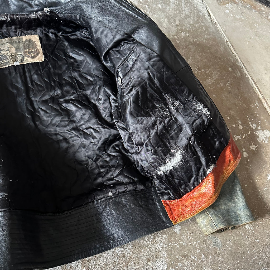 Vintage leather biker jacket - L