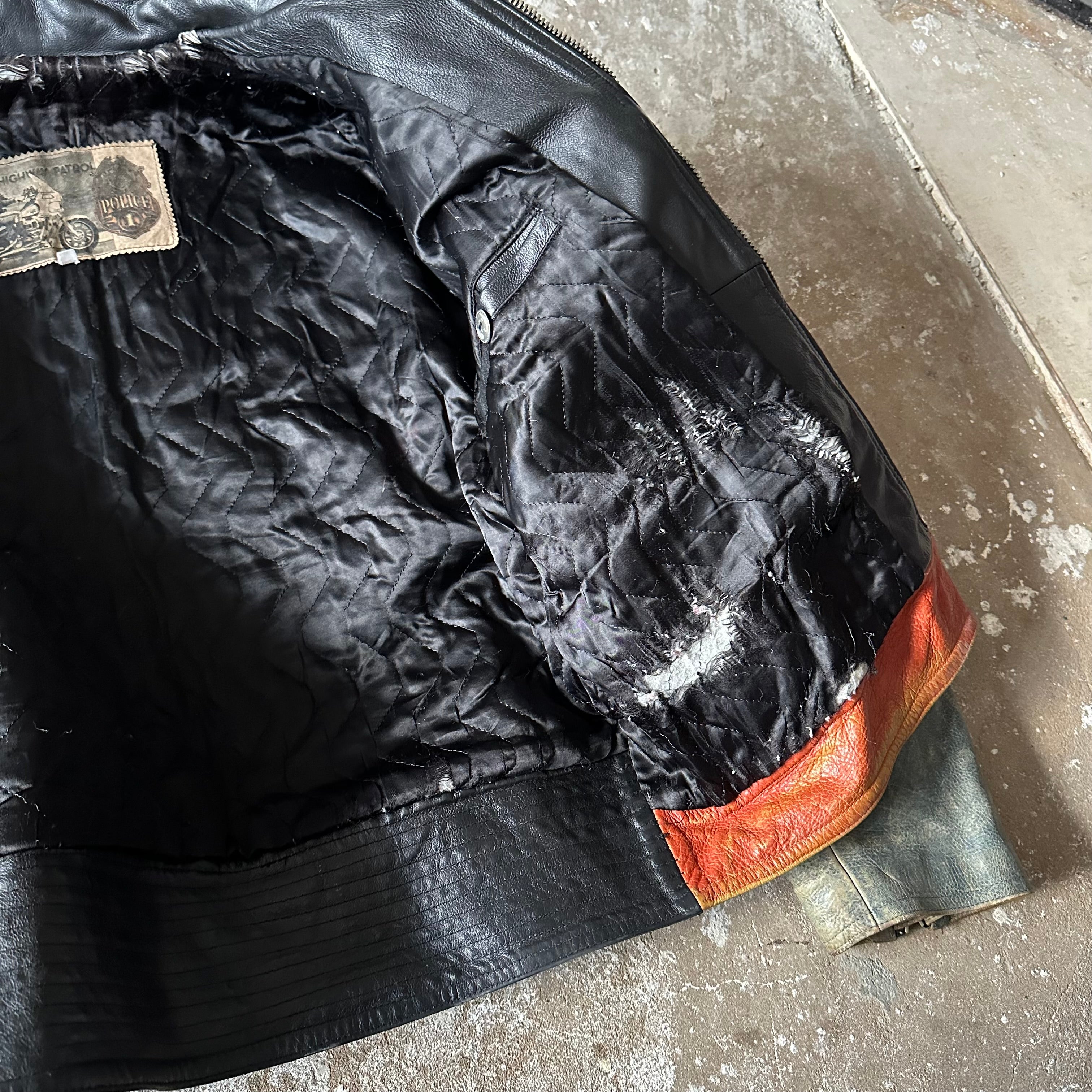 Vintage leather biker jacket - L