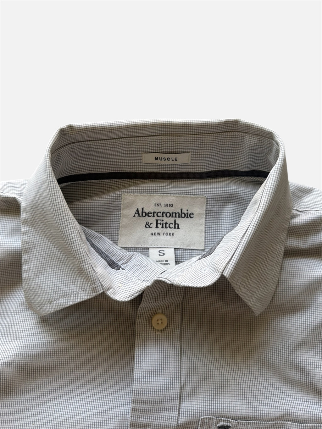 Abercrombie & Fitch grey checkered shirt- S
