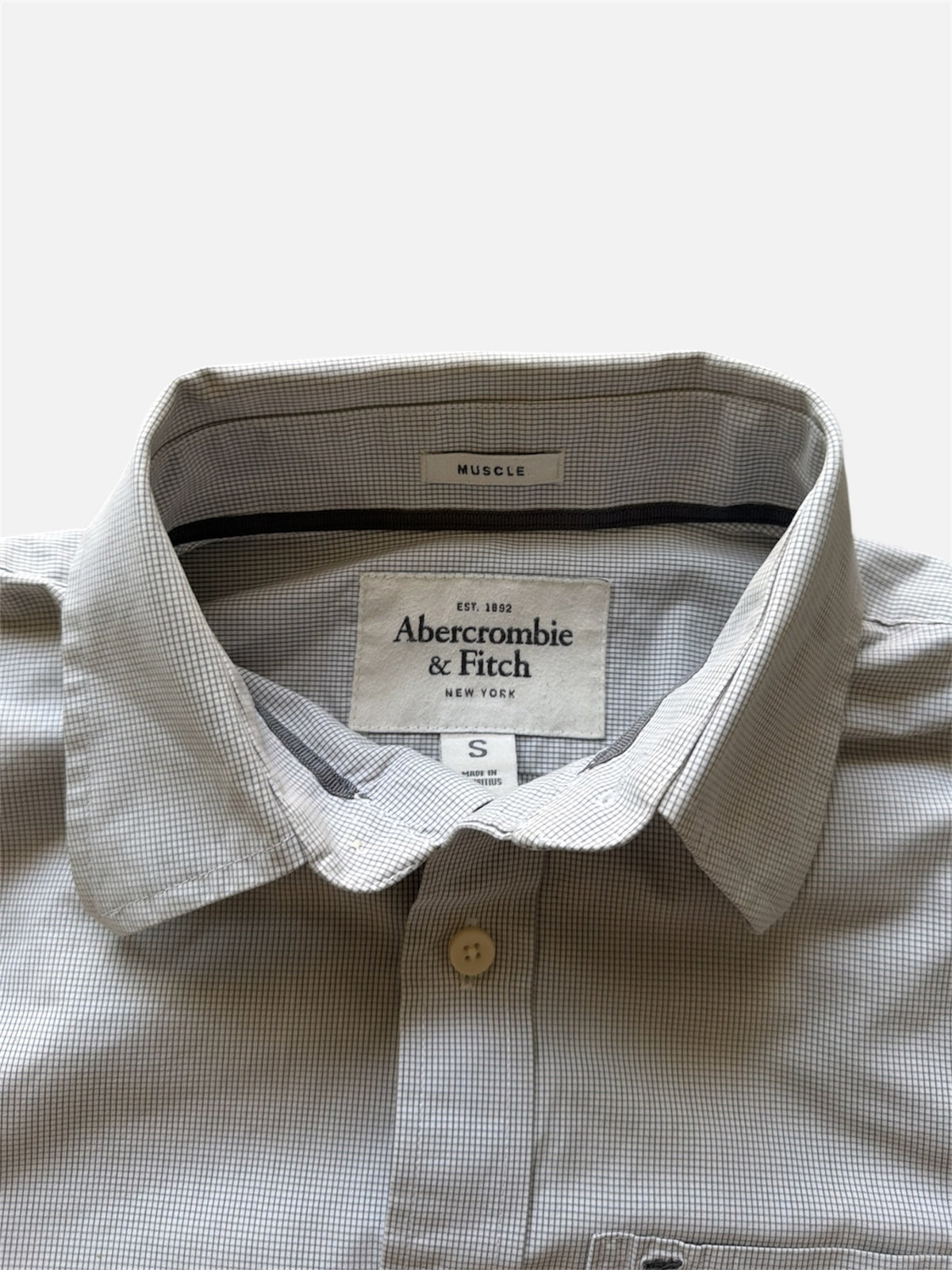 Abercrombie & Fitch grey checkered shirt- S