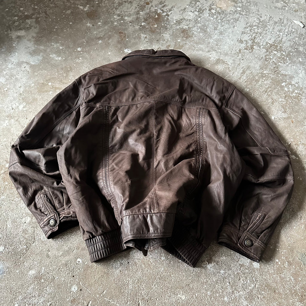 Vintage Italo Brown Leather Jacket - XL