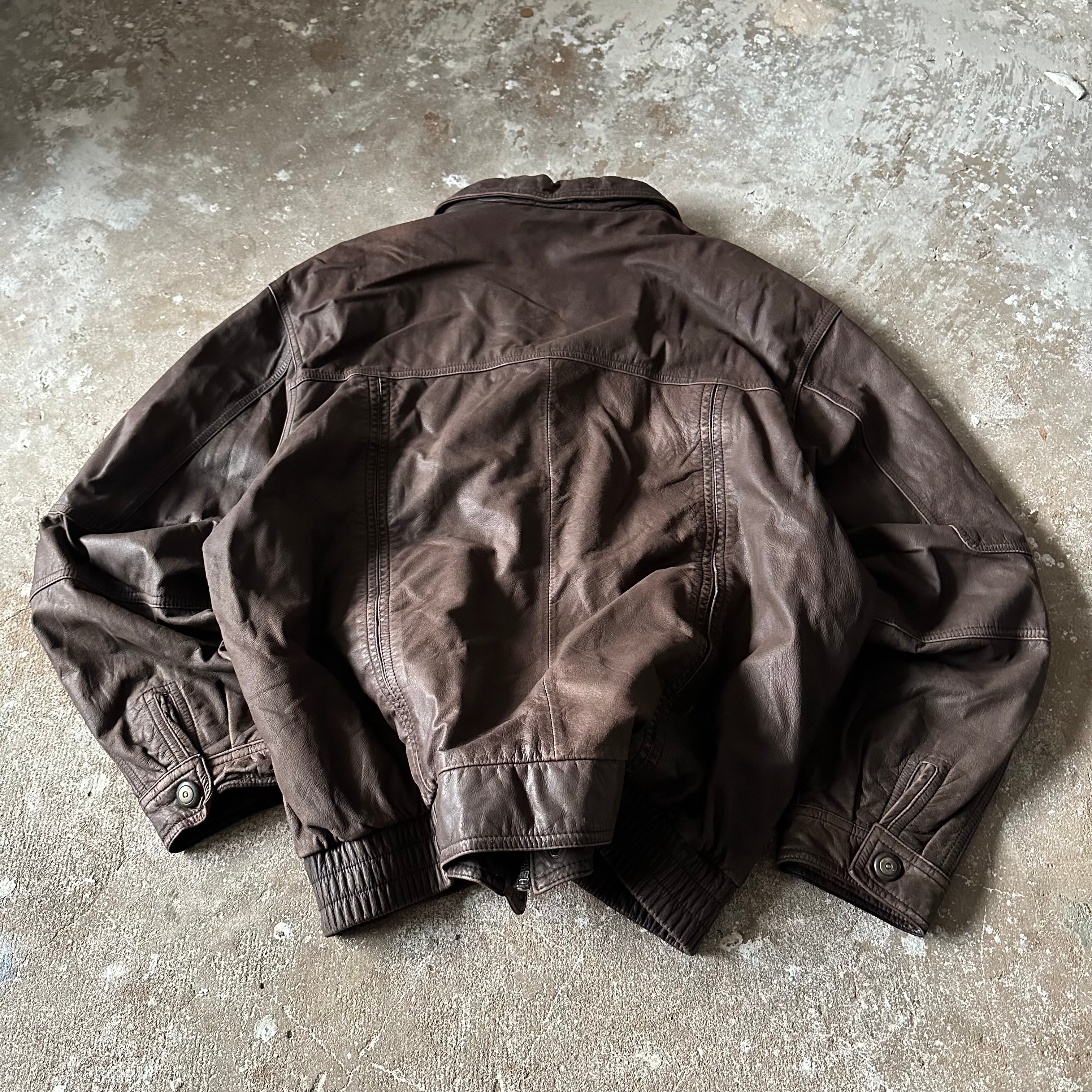 Vintage Italo Brown Leather Jacket - XL