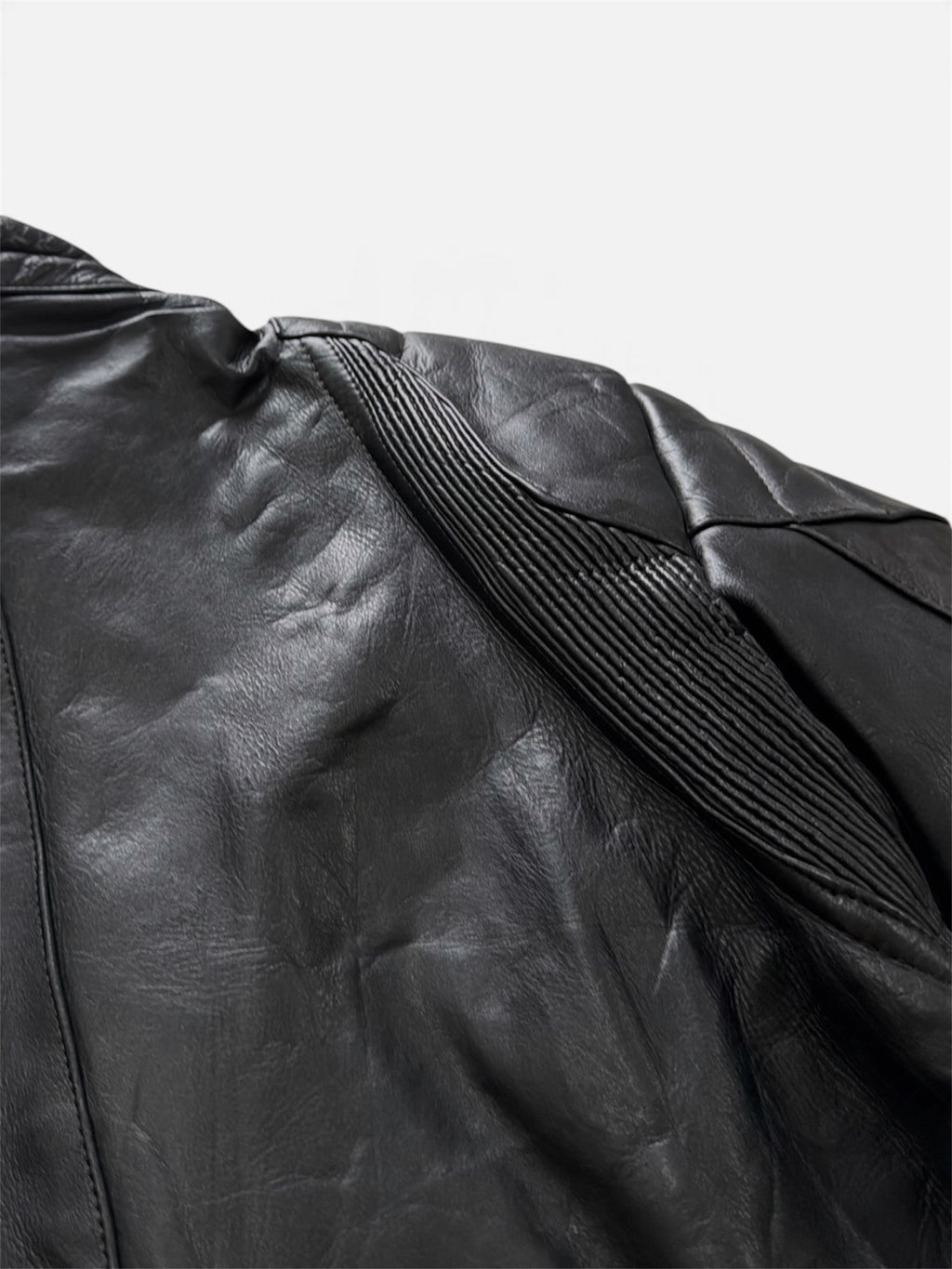 Vintage Padded Leather Motorcycle Jacket- Men’s XL