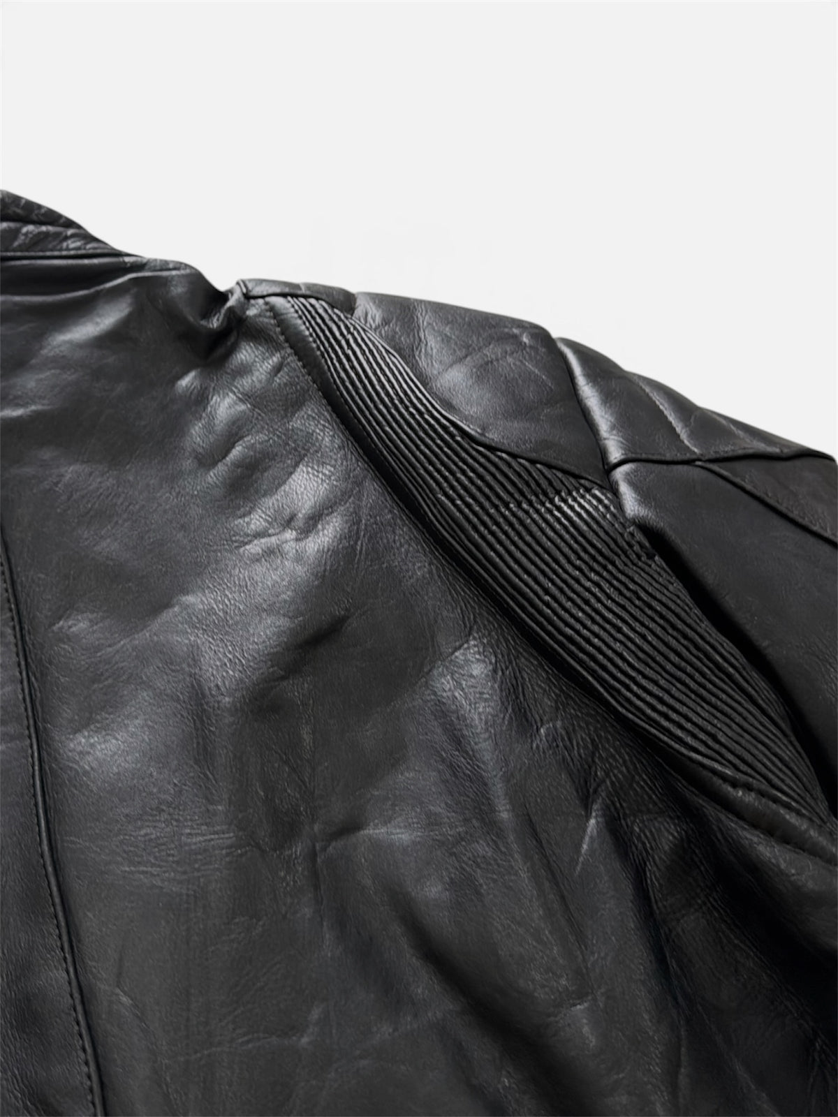 Vintage Padded Leather Motorcycle Jacket- Men’s XL