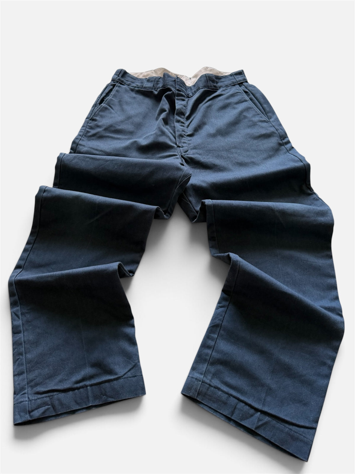 Dickies 874 Flannel-Lined Navy Work Pants Made in USA- 38x32