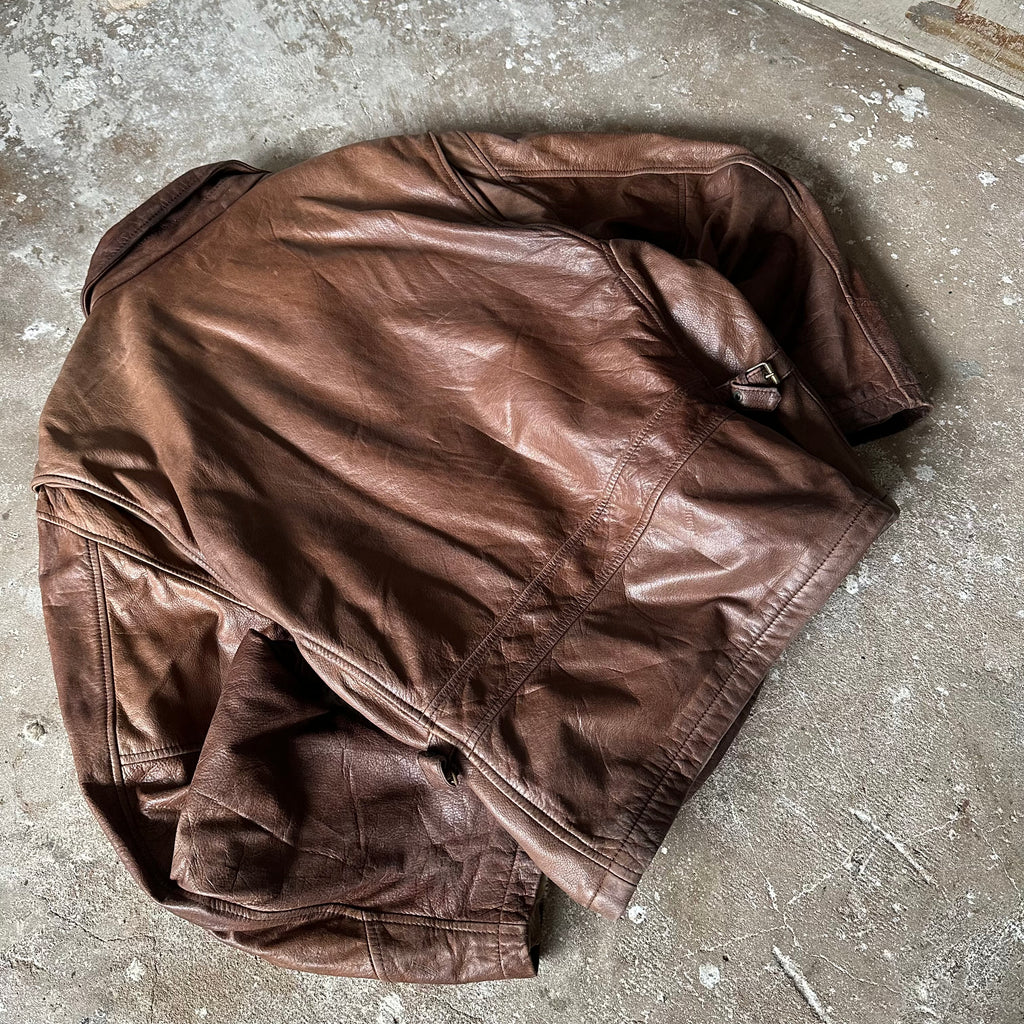 VTG Hugo Boss Flight Leather Jacket - XL