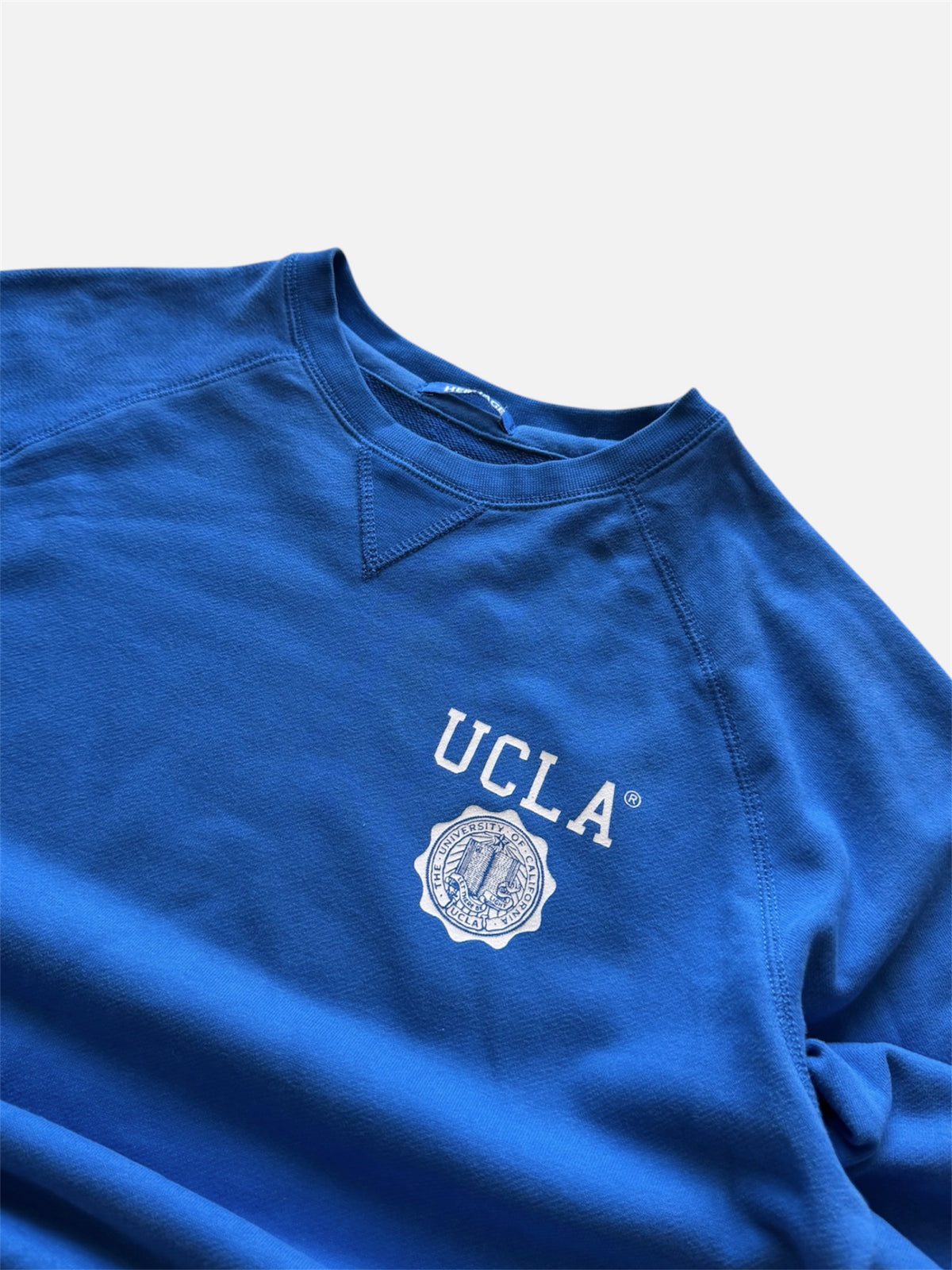 UCLA Heritage Crewneck Sweatshirt Royal Blue Raglan Seal Logo- S